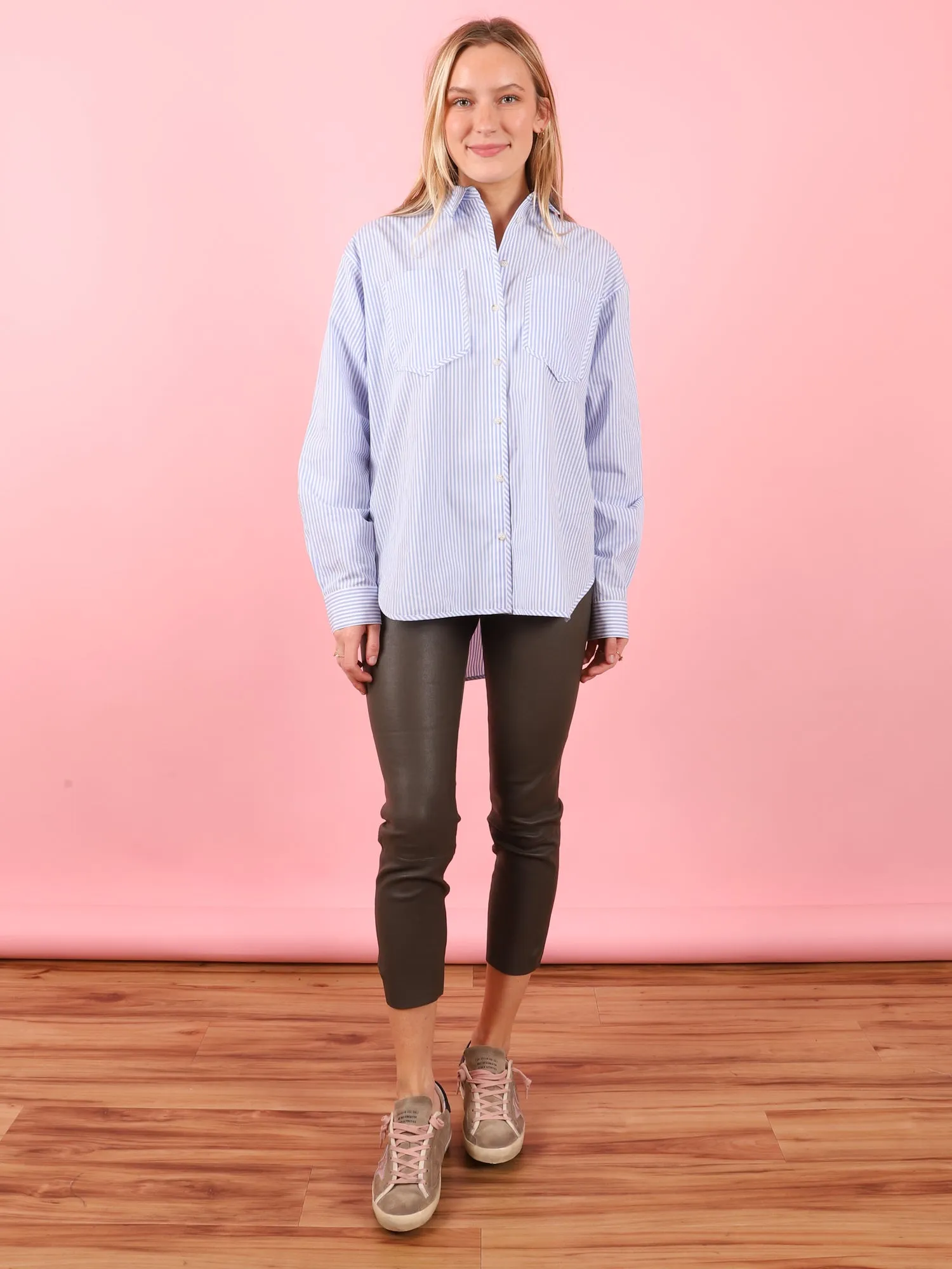 3/4 Capri Leather Legging in Iron