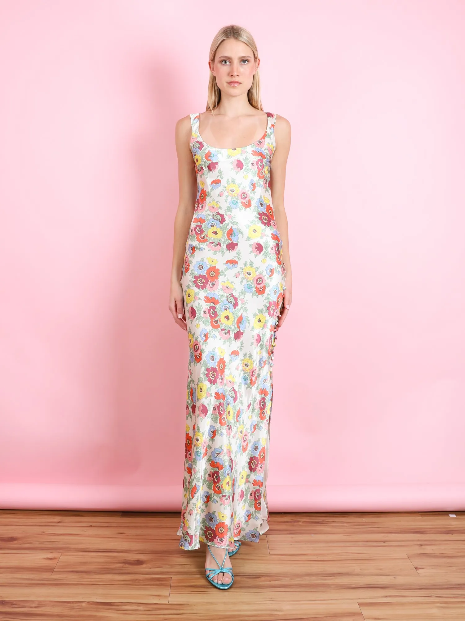 ADELE WILDFLOWER SILK DRESS
