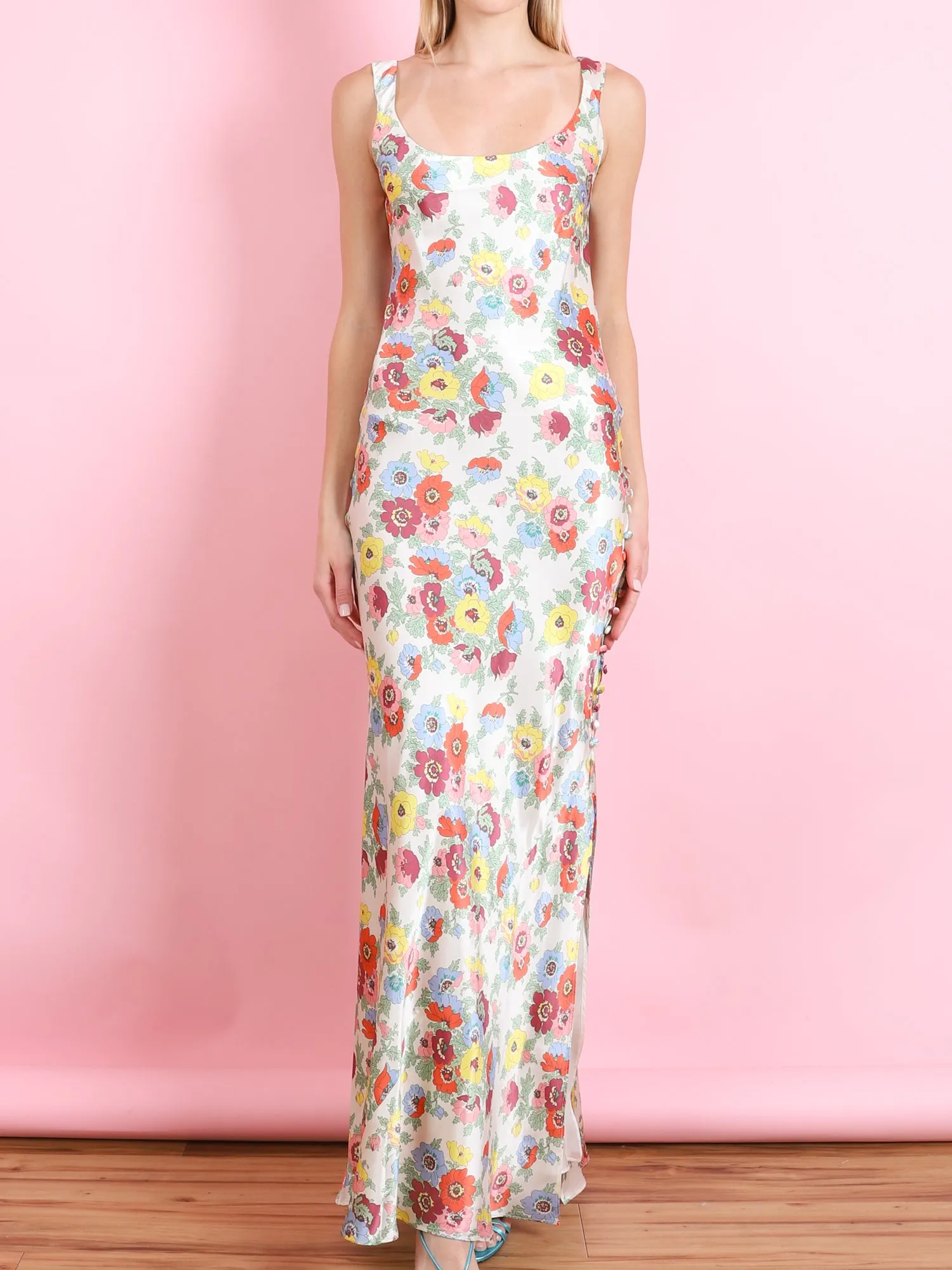 ADELE WILDFLOWER SILK DRESS