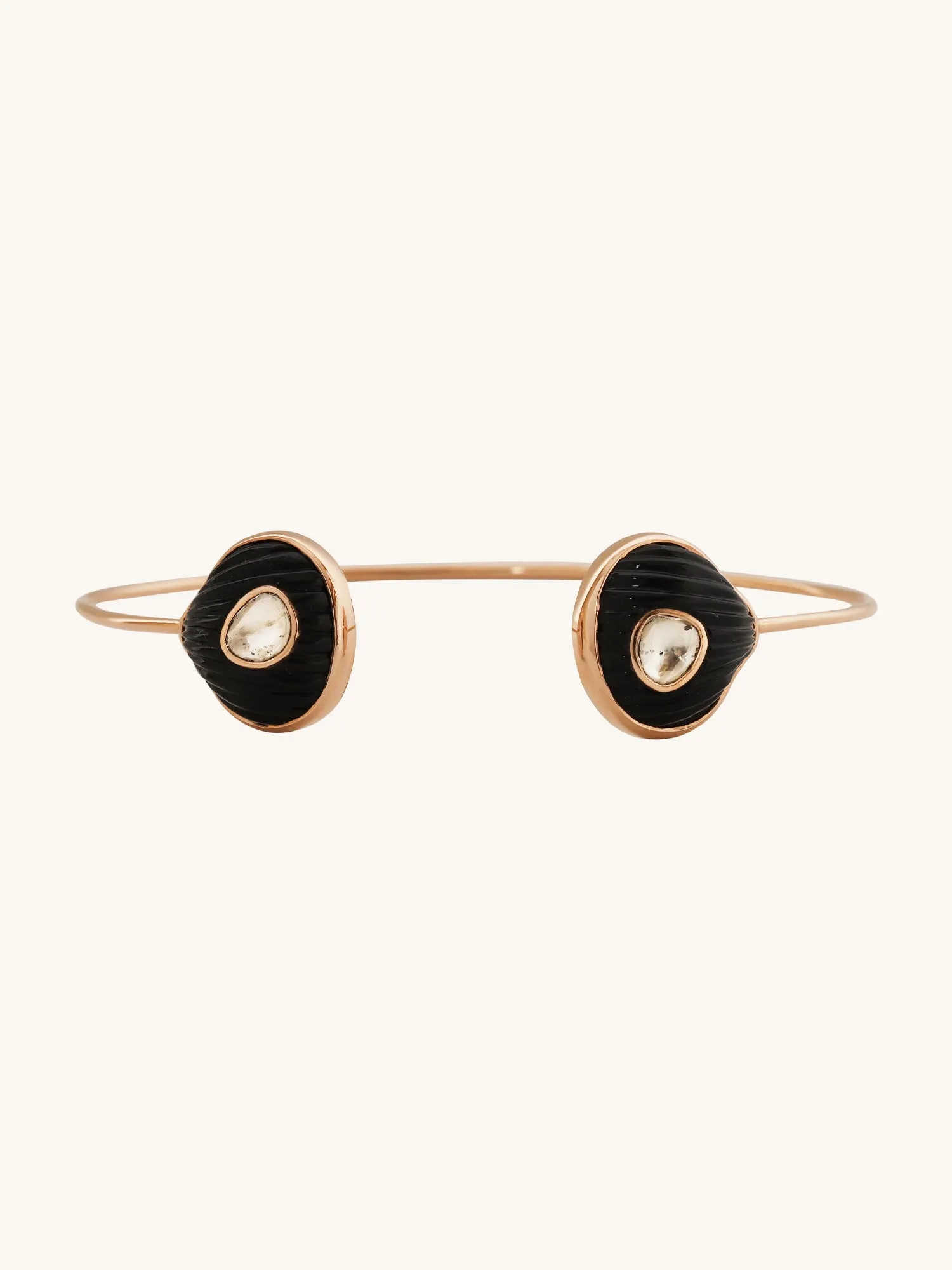 Anadara Onyx Shell with Polki Diamond Cuff