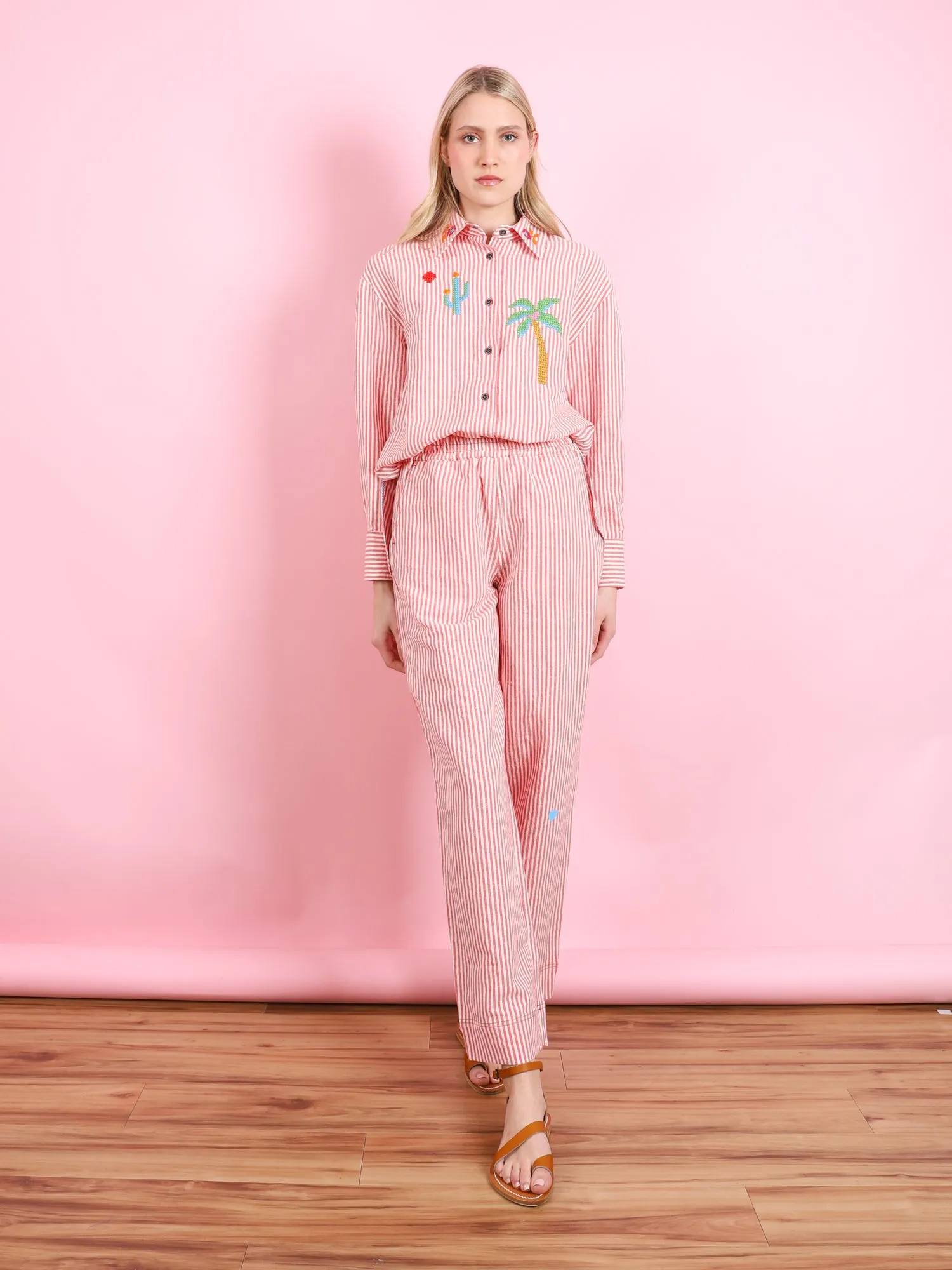 Banano Pants in Pink Stripe
