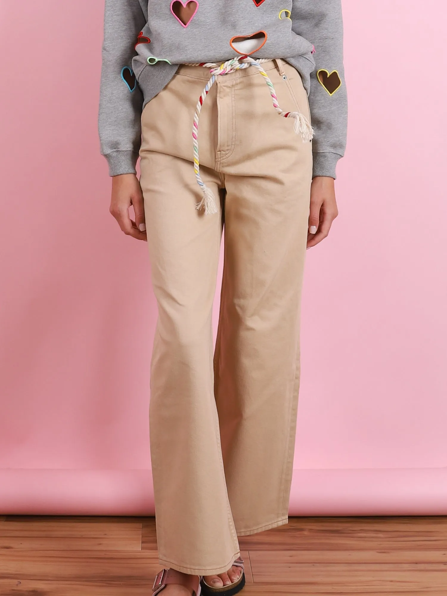 Belted Straight Leg Jean