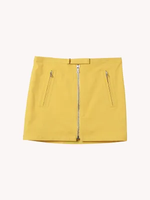 Biker Mini Skirt in Yellow