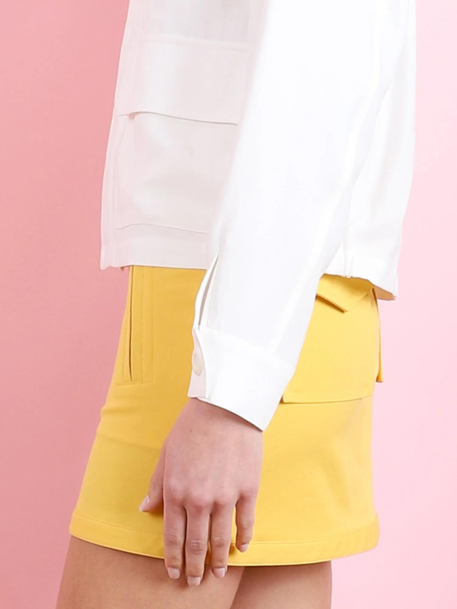 Biker Mini Skirt in Yellow