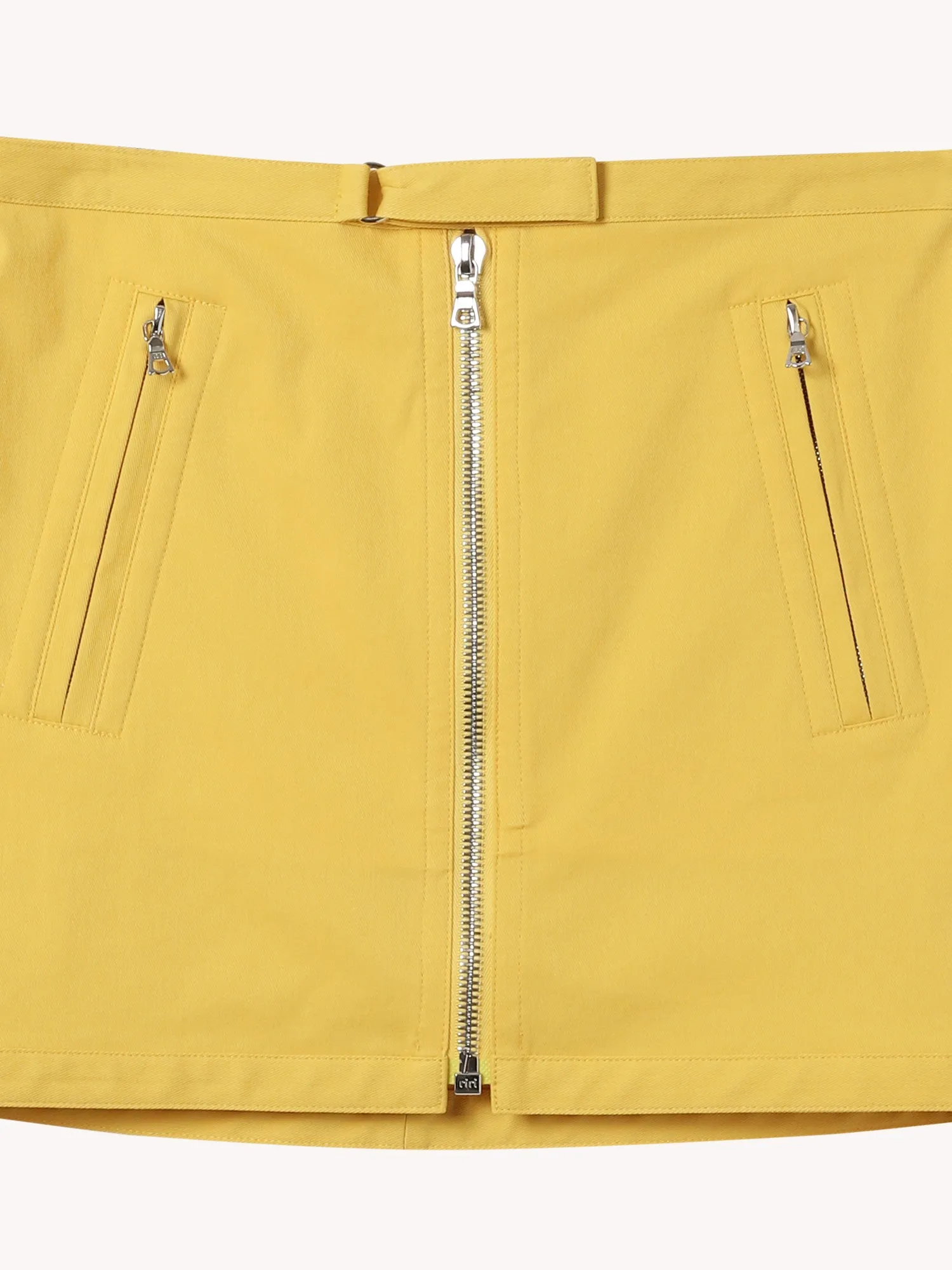 Biker Mini Skirt in Yellow