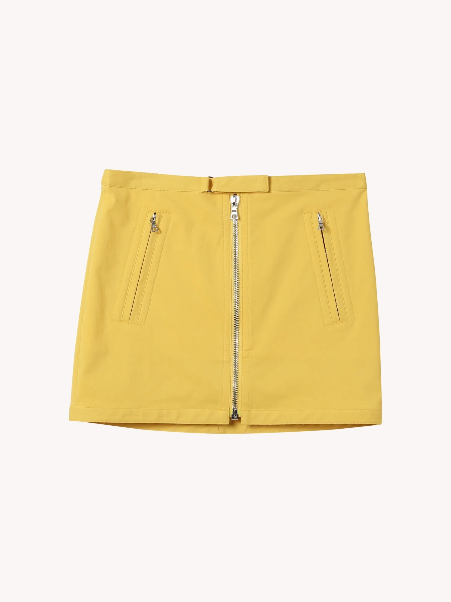 Biker Mini Skirt in Yellow