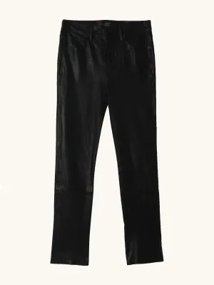 Black Leather Harlow Mid Slim