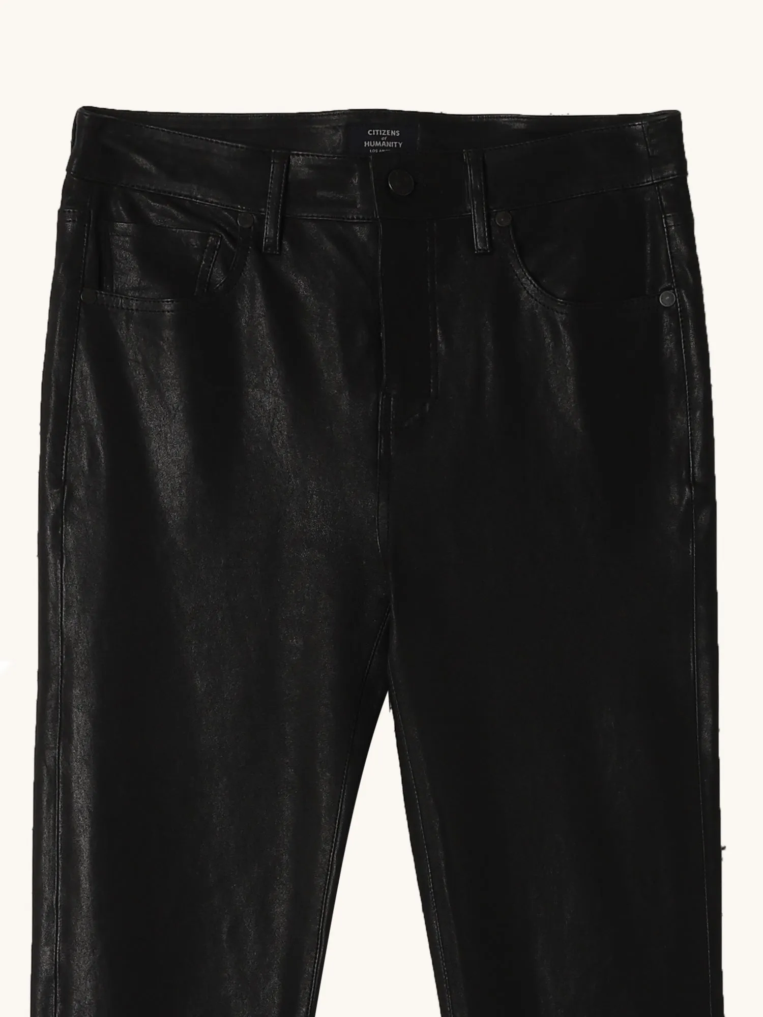 Black Leather Harlow Mid Slim