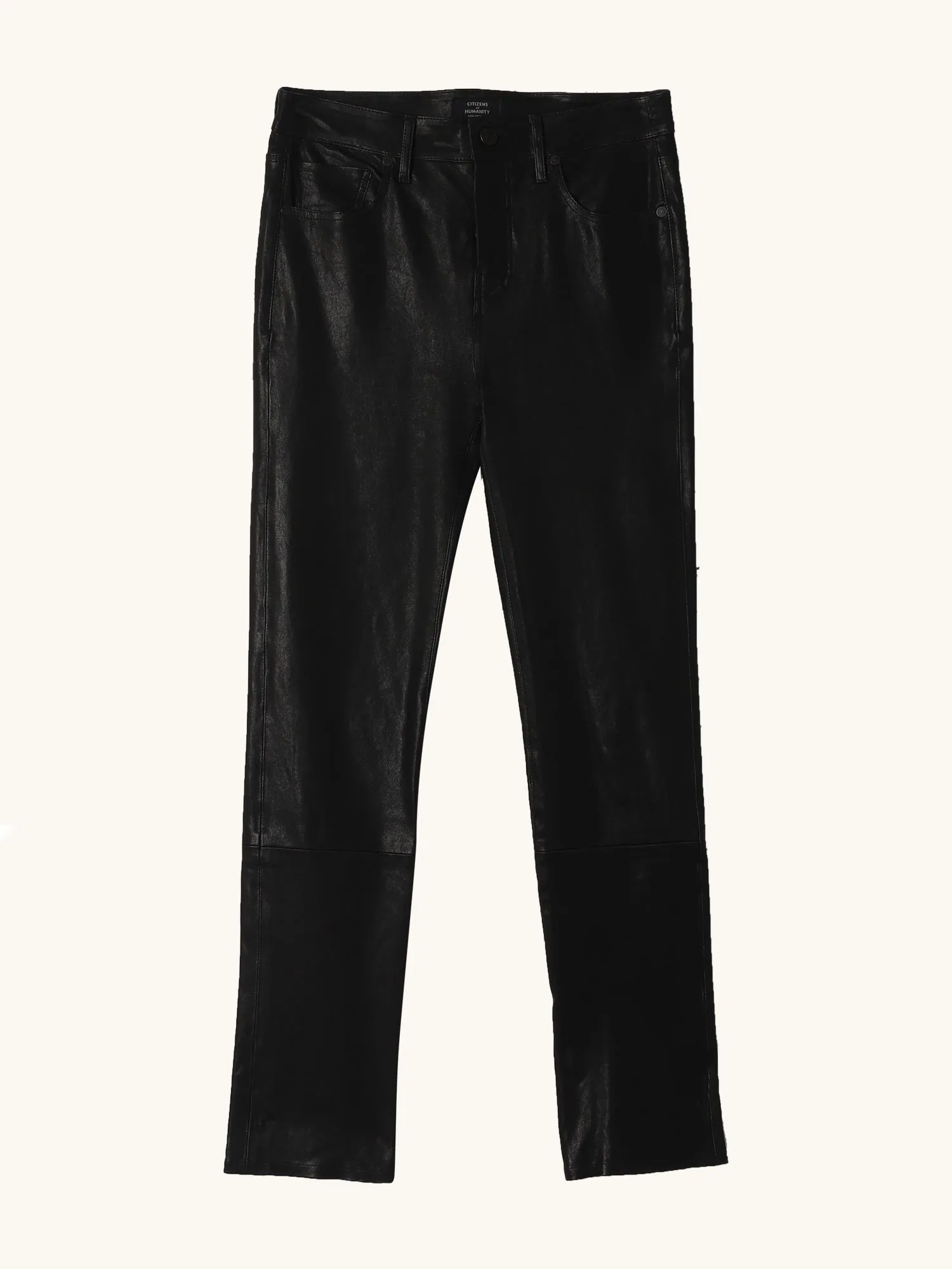 Black Leather Harlow Mid Slim