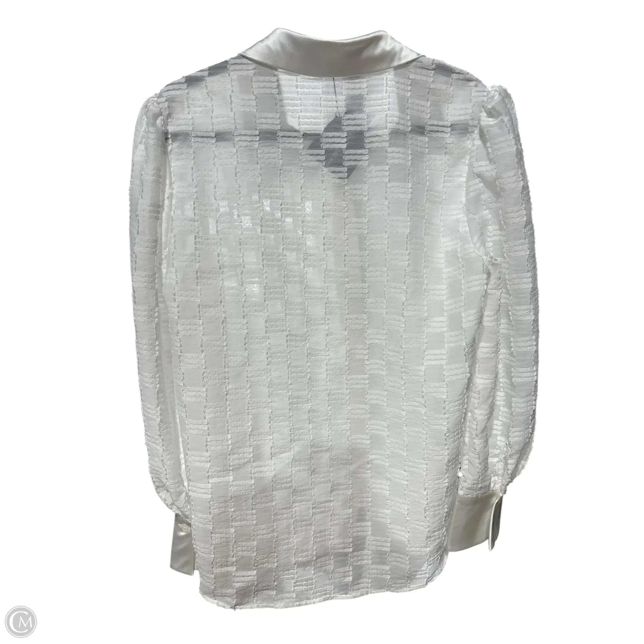Blouse Long Sleeve By Clothes Mentor In White, Size: M