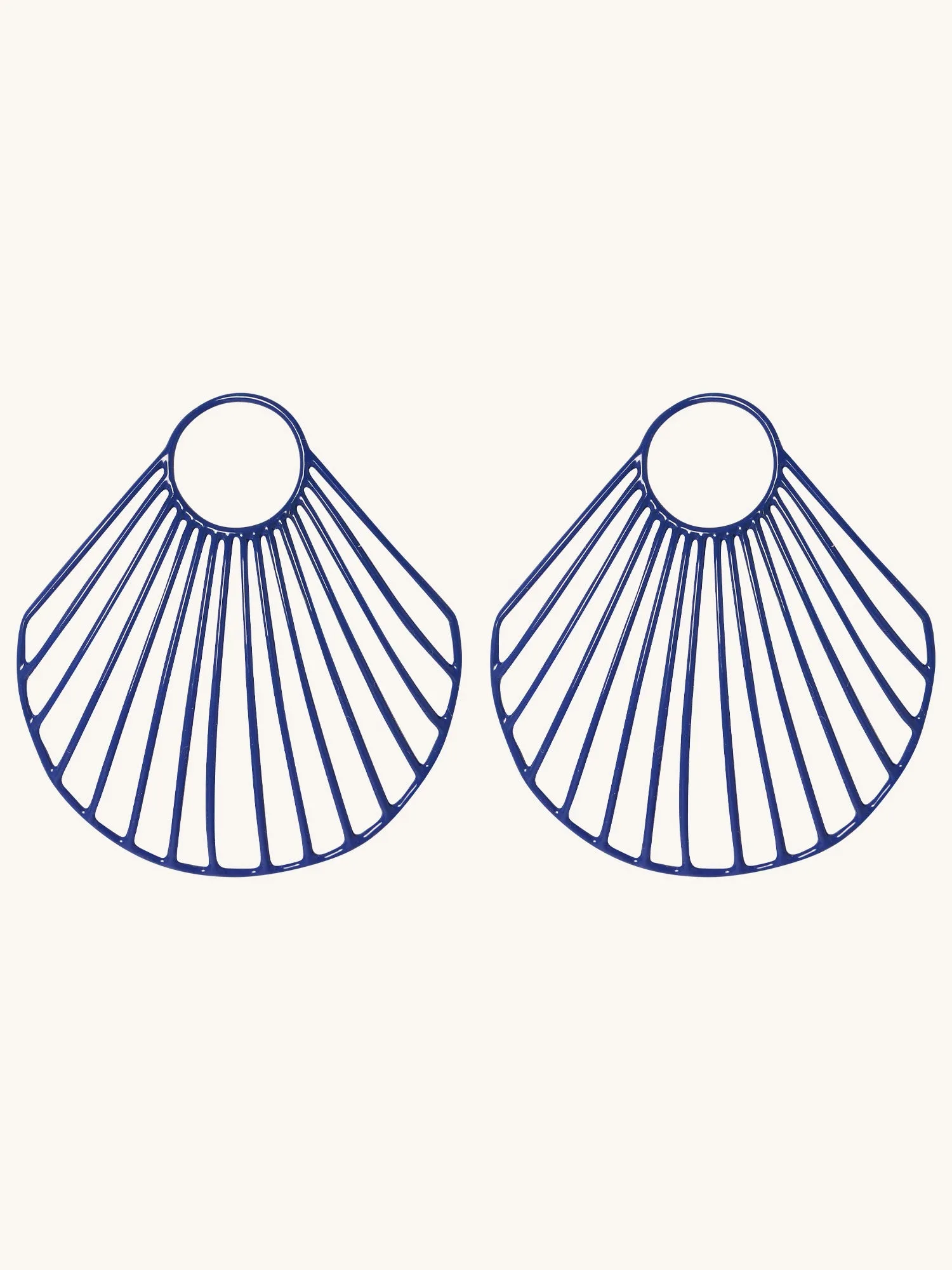 Blue Large Clam Shell Earrings
