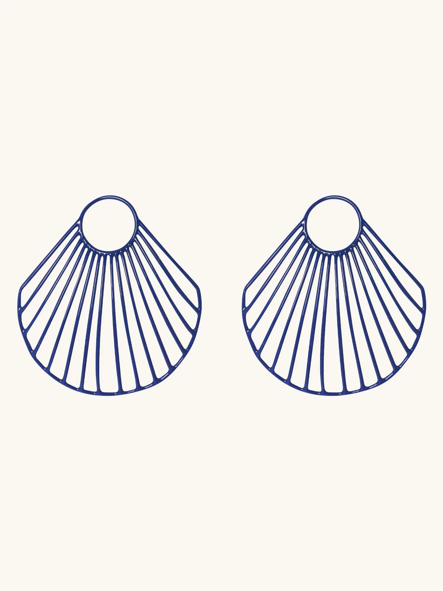 Blue Large Clam Shell Earrings