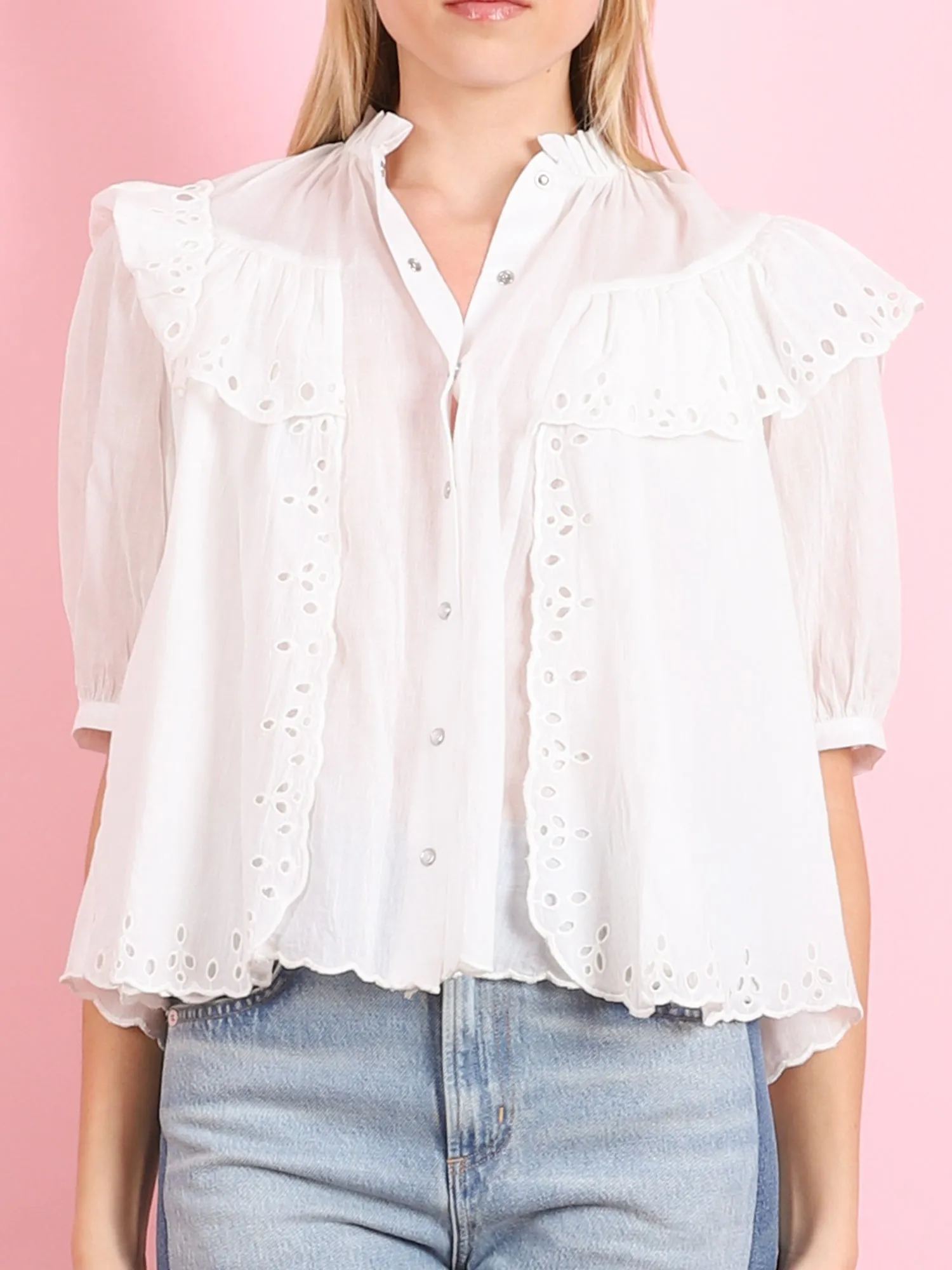 Broderie Anglaise Woven Shirt