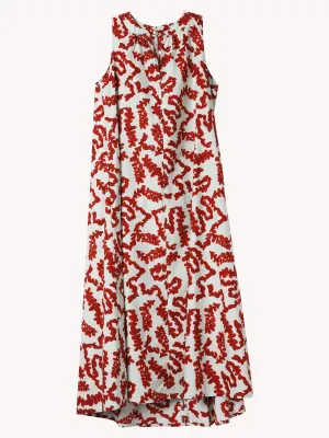 BURNT ORANGE PRINTED DRESS