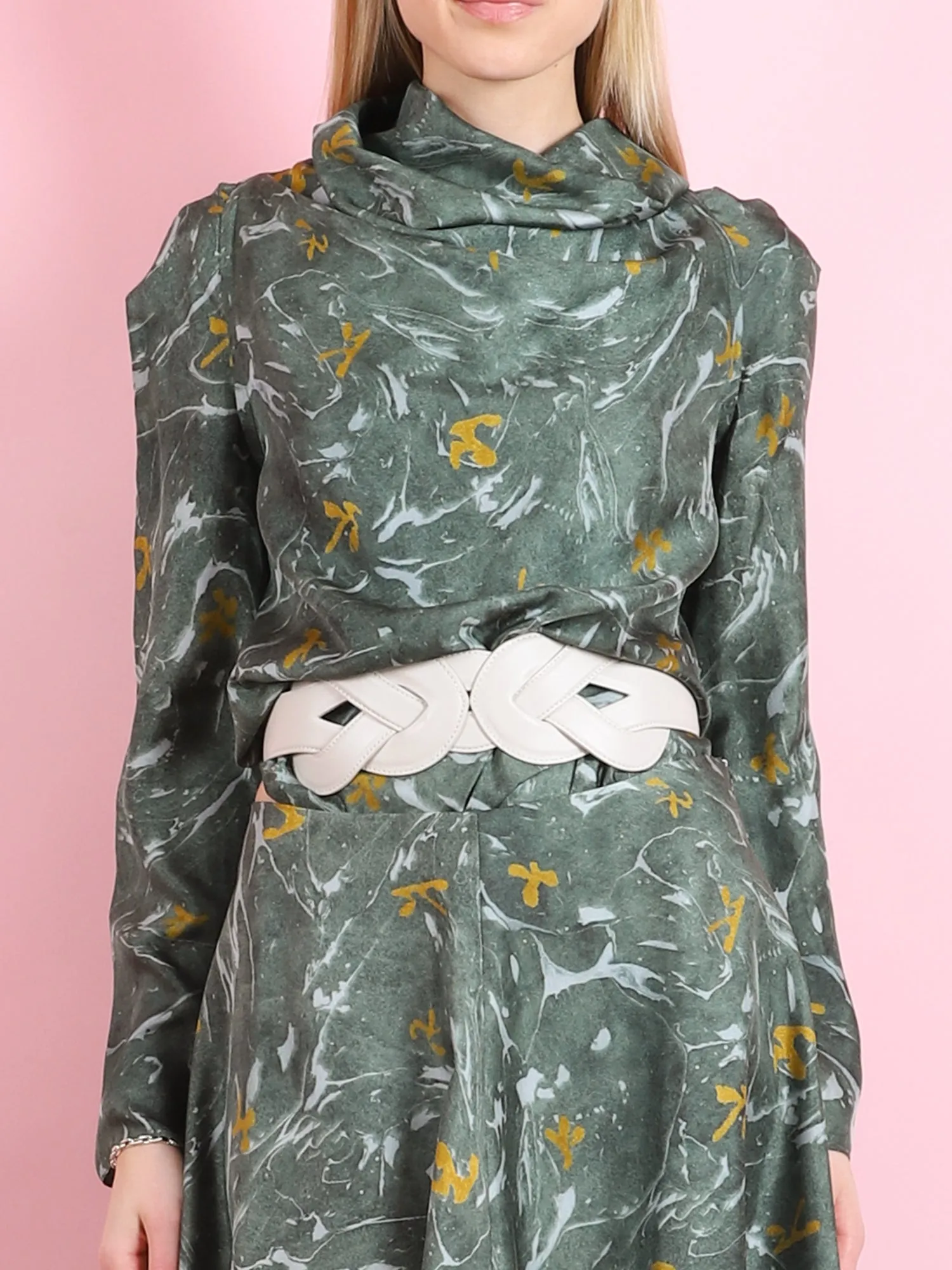CARA TOP IN GREEN MARBLE