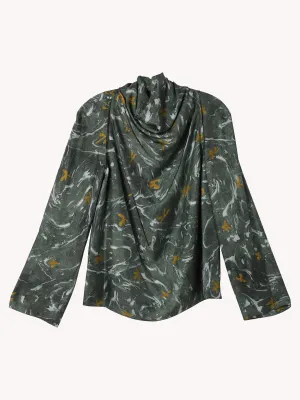 CARA TOP IN GREEN MARBLE