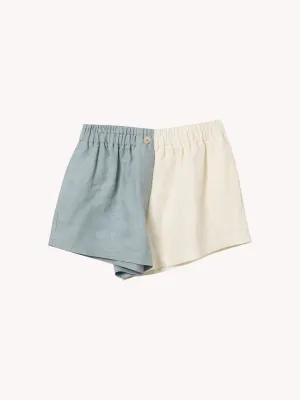 CHIC BLOCK LINEN SHORTS