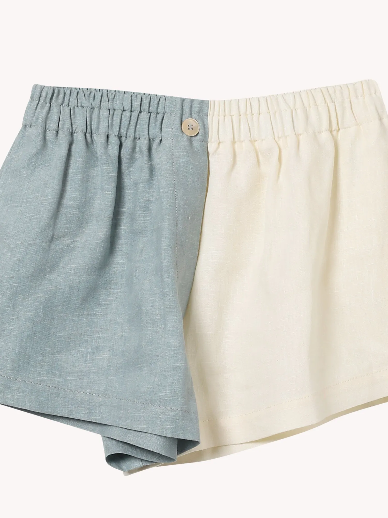 CHIC BLOCK LINEN SHORTS