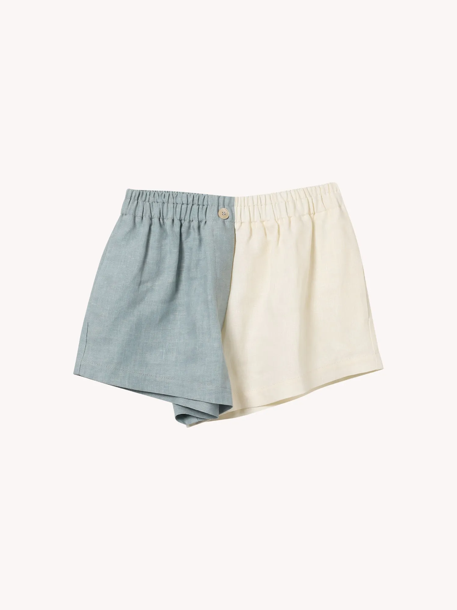 CHIC BLOCK LINEN SHORTS