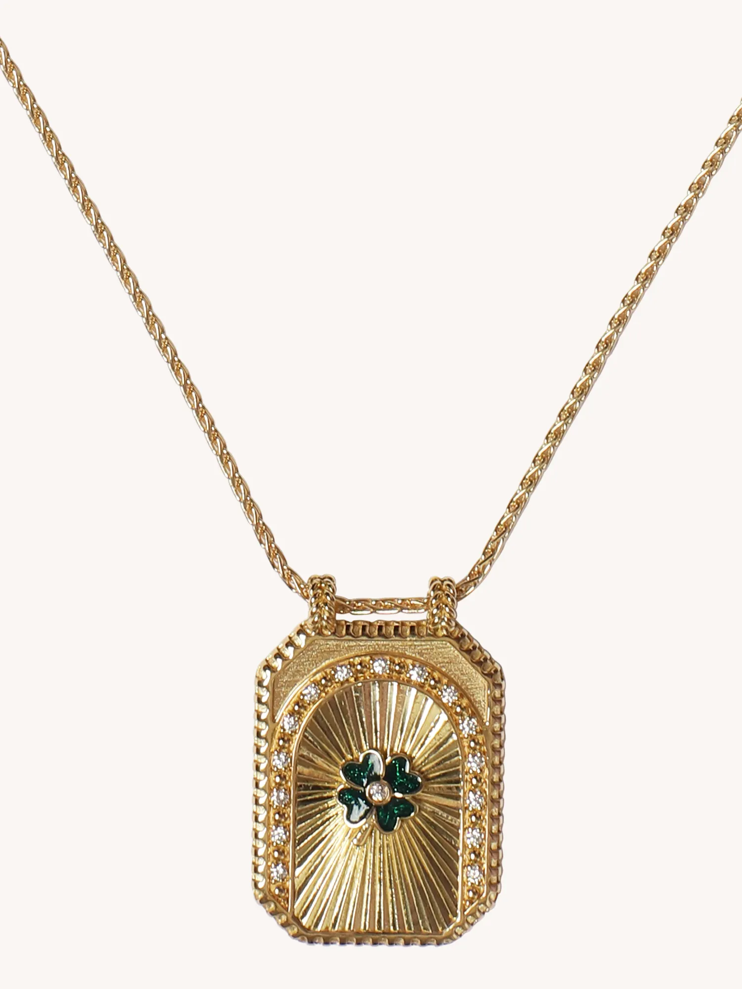 Clover Scapular Charm Necklace