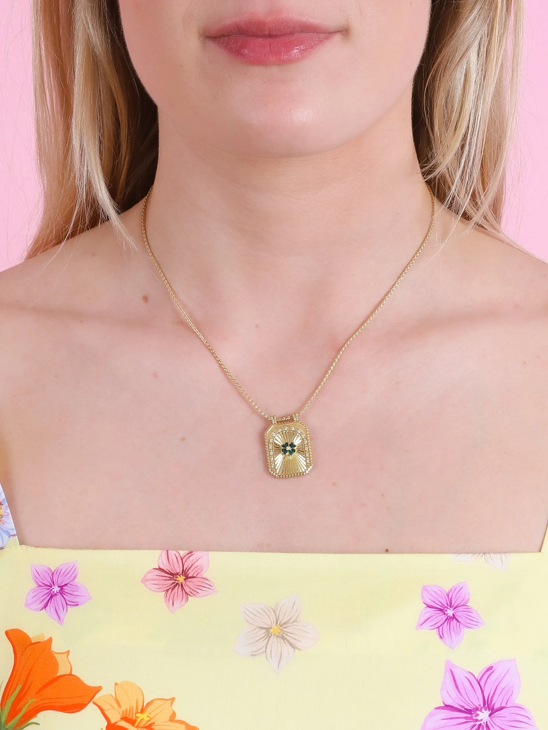 Clover Scapular Charm Necklace