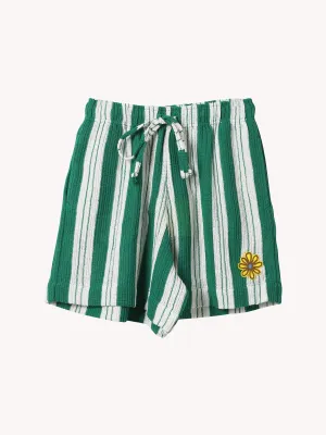 CROCHET FLOWER ELASTIC SHORTS