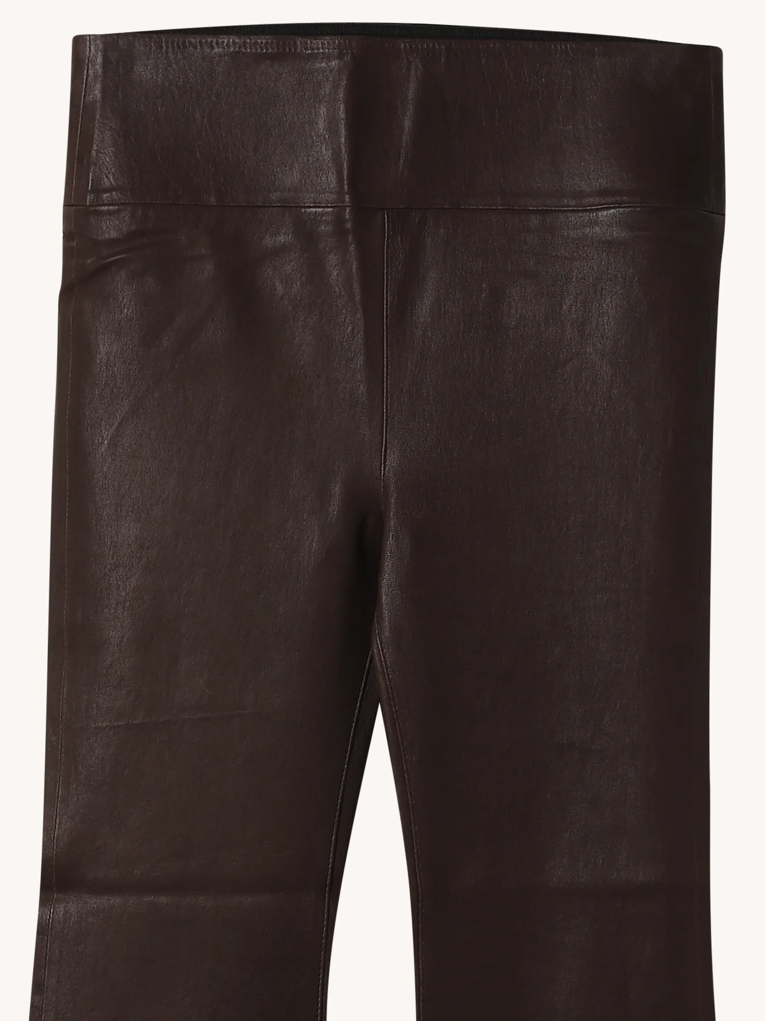 Crop Flare Leather Legging in Espresso