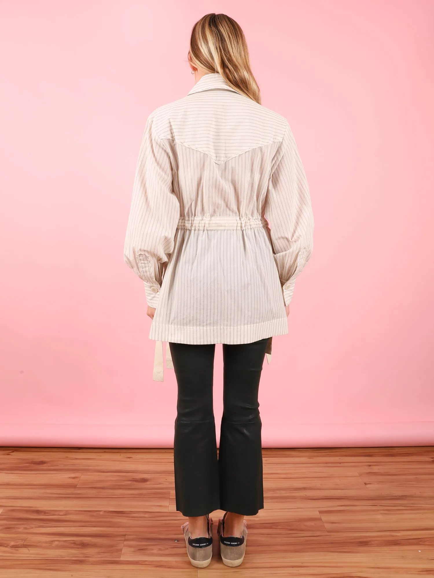 Crop Flare Leather Legging
