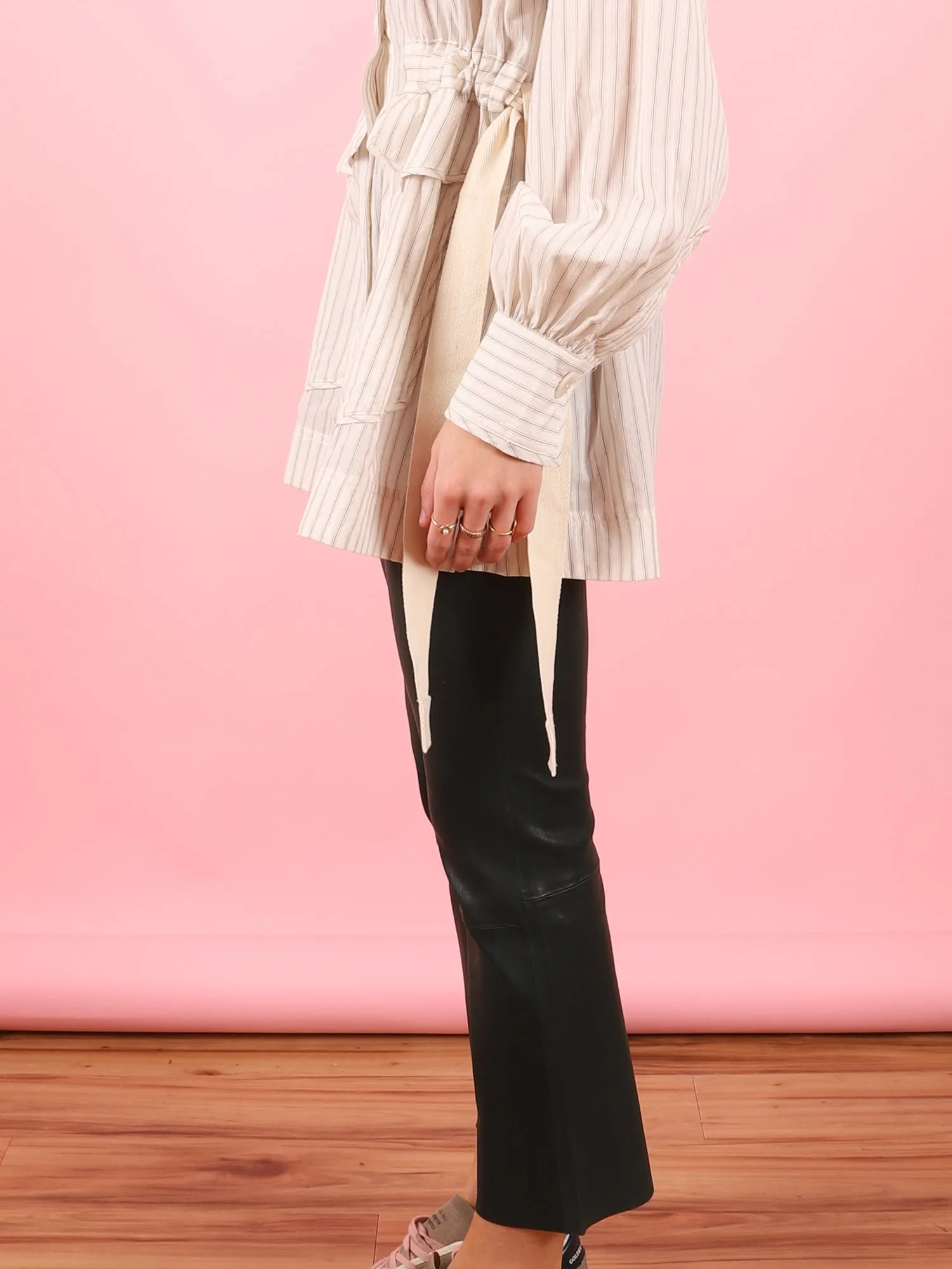 Crop Flare Leather Legging