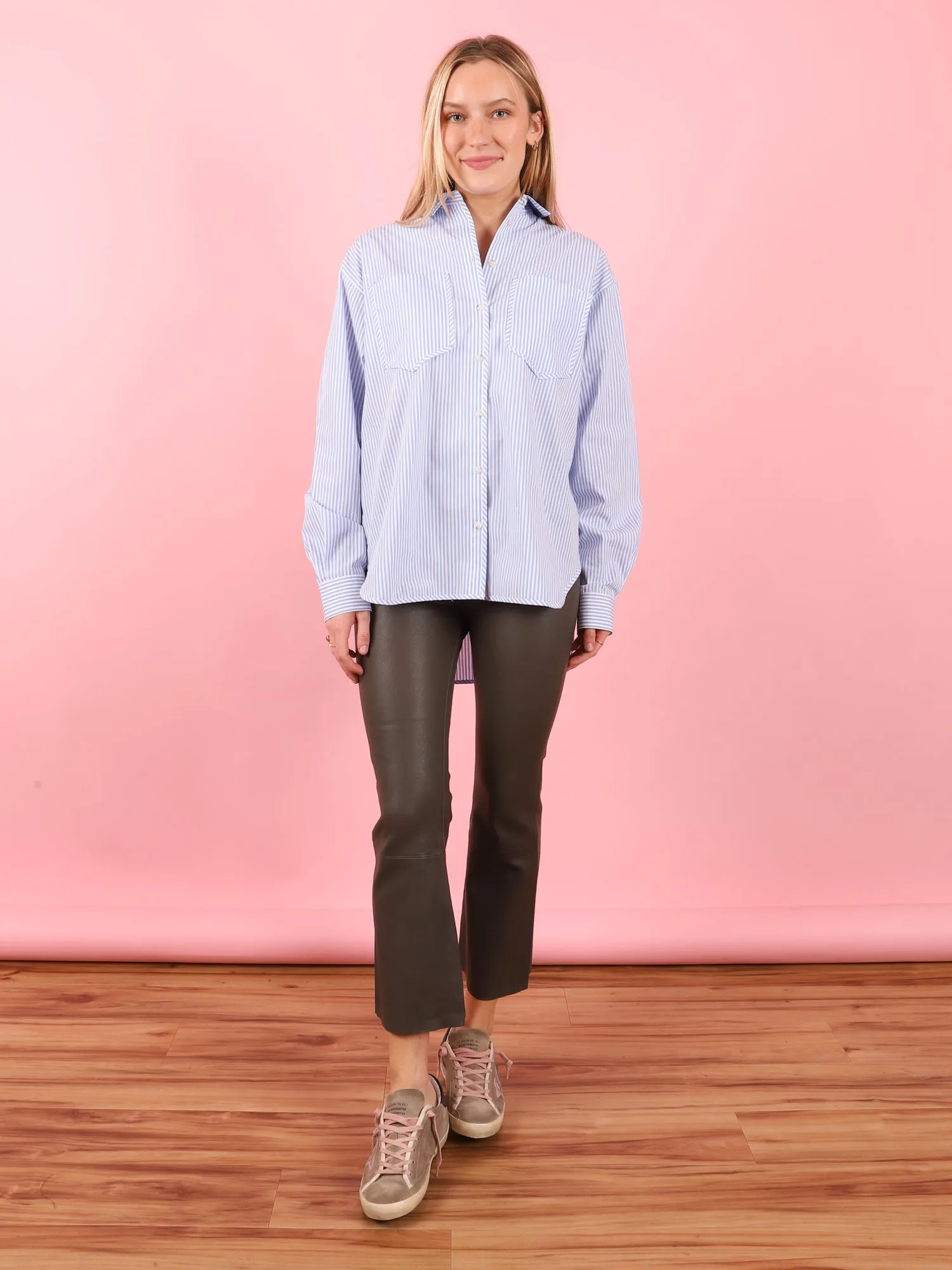 Crop Flare Leather