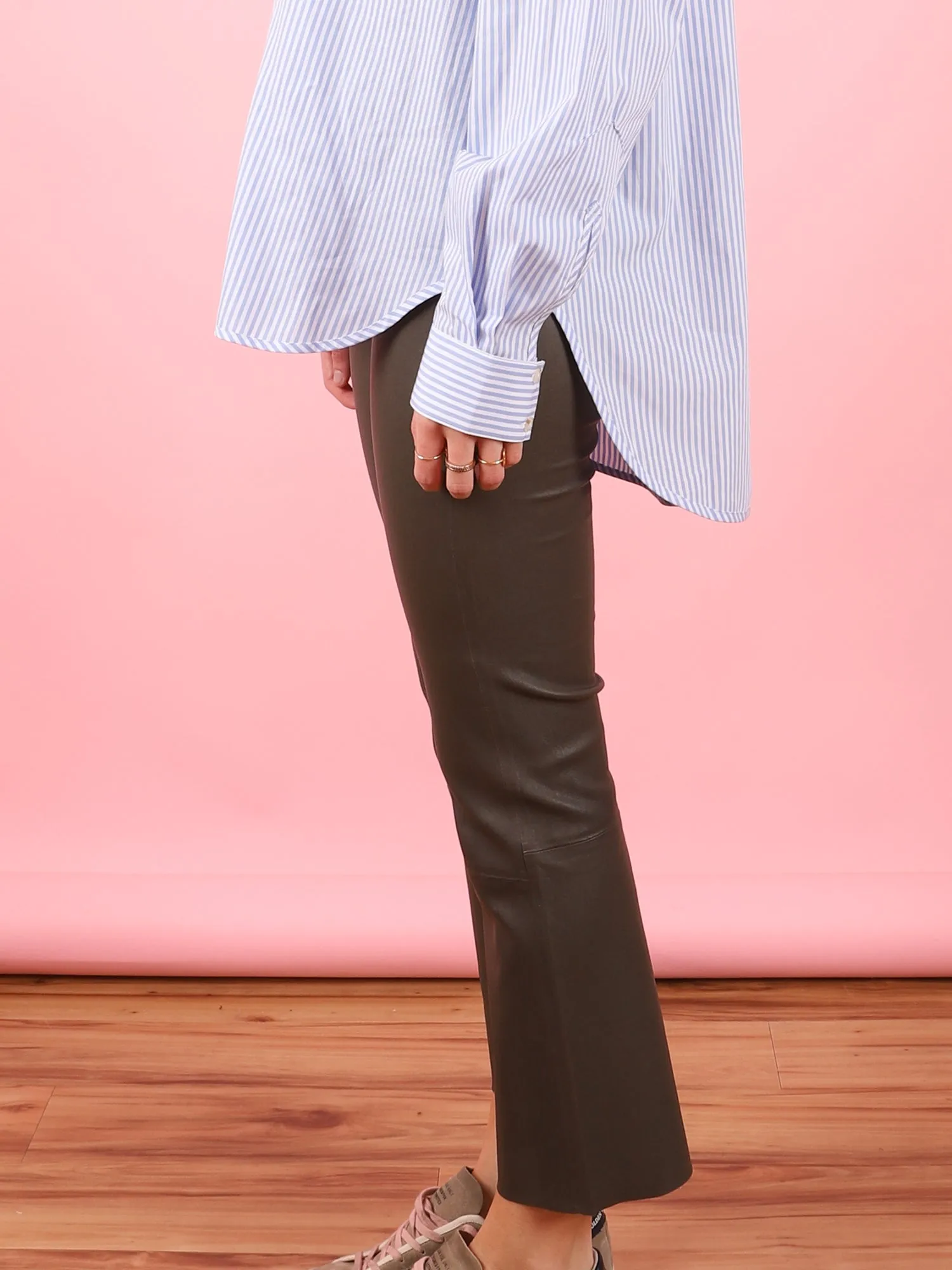 Crop Flare Leather