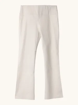 Crop Flare Legging in White