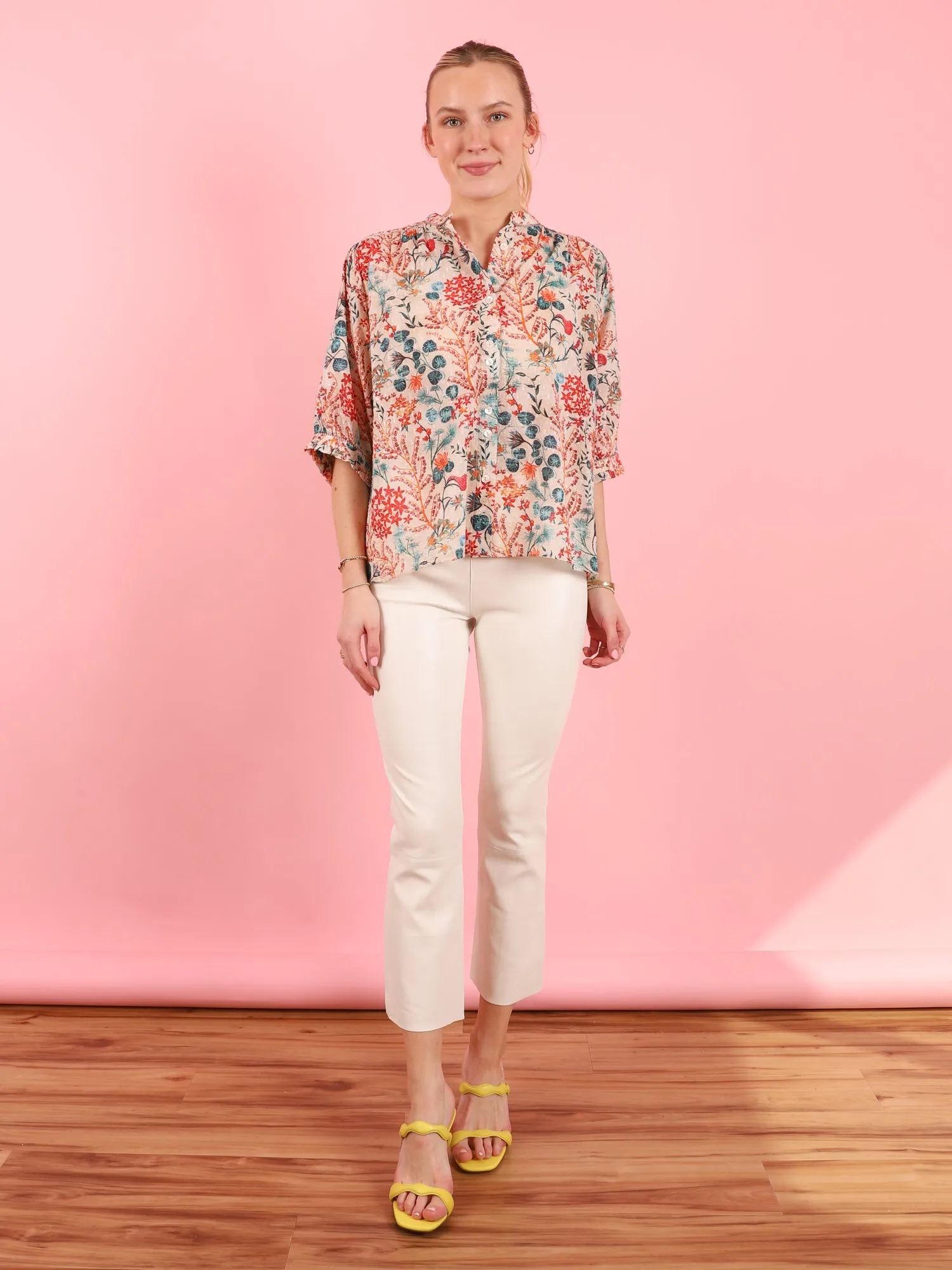 Crop Flare Legging in White