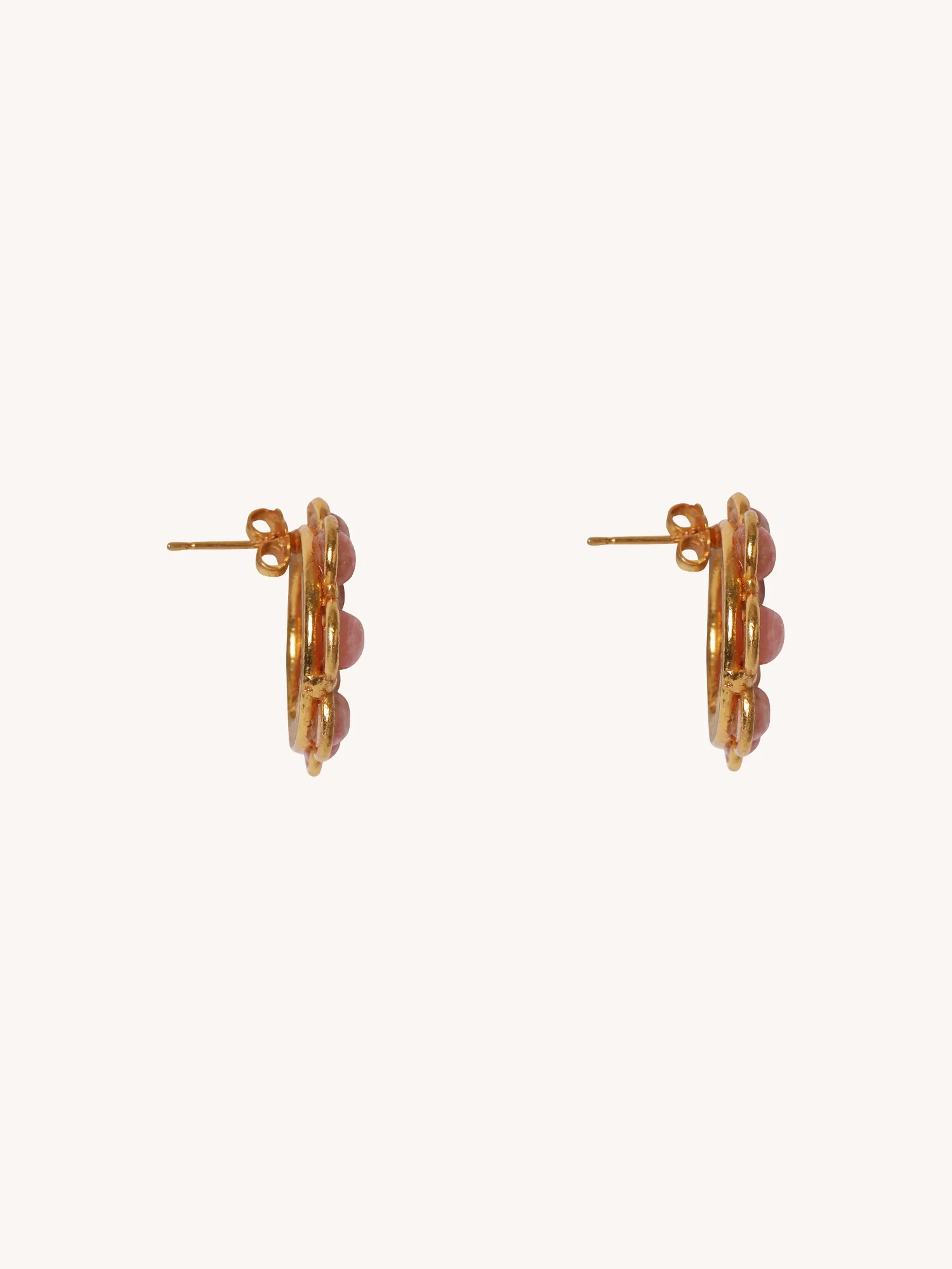 Daisy Earrings in Rhodochrosite
