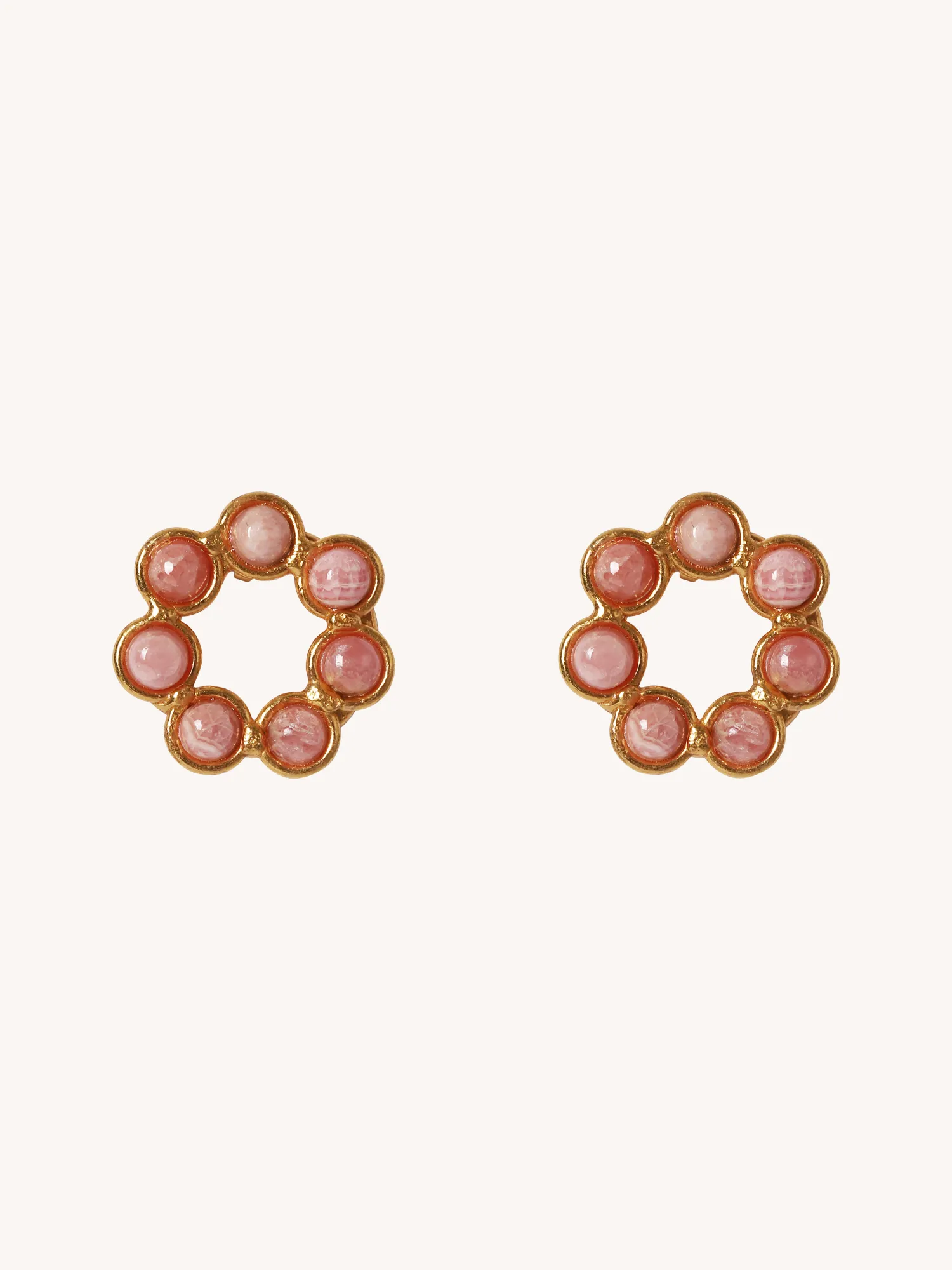 Daisy Earrings in Rhodochrosite
