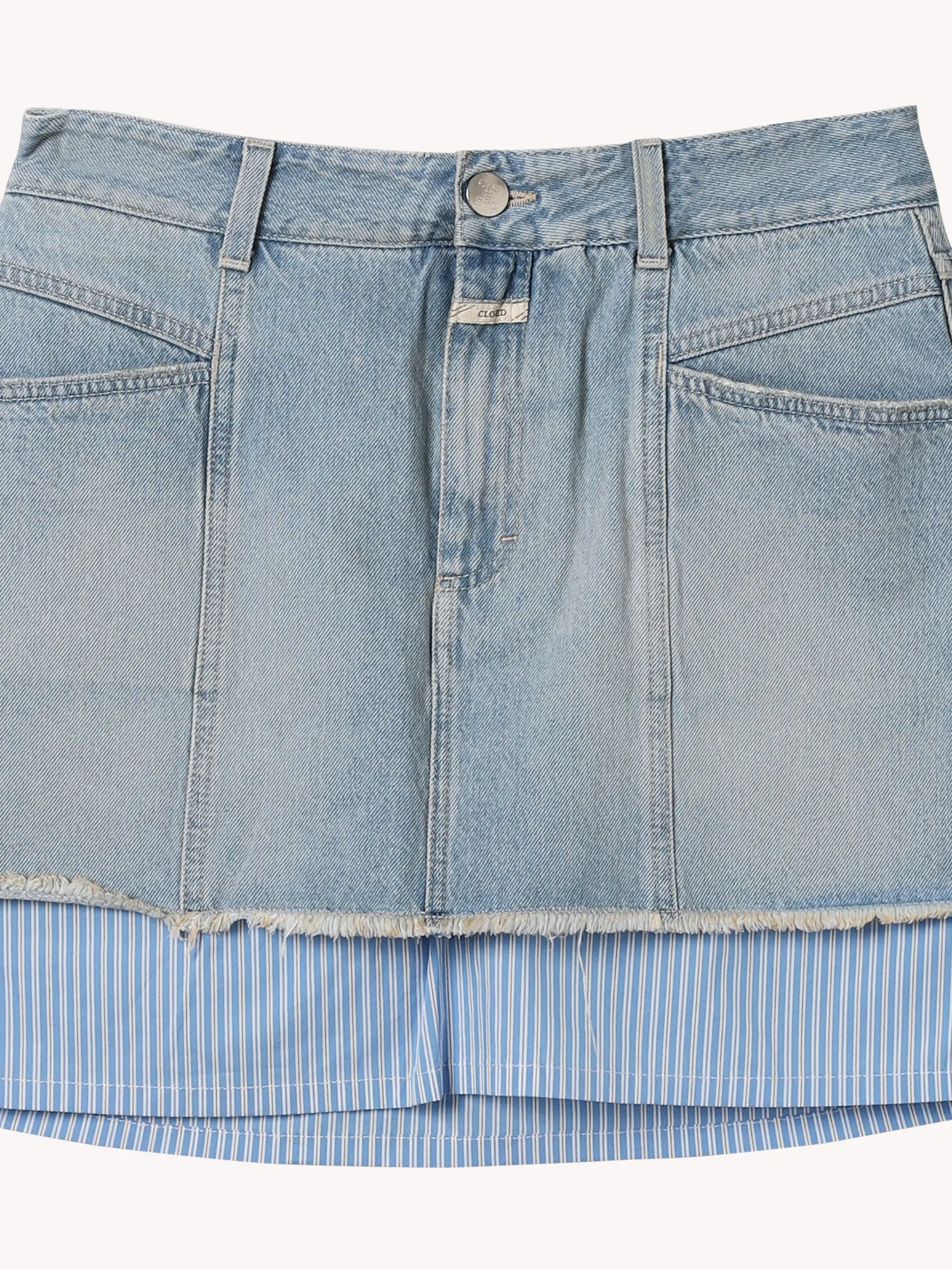 Denim & Poplin Mini Skirt