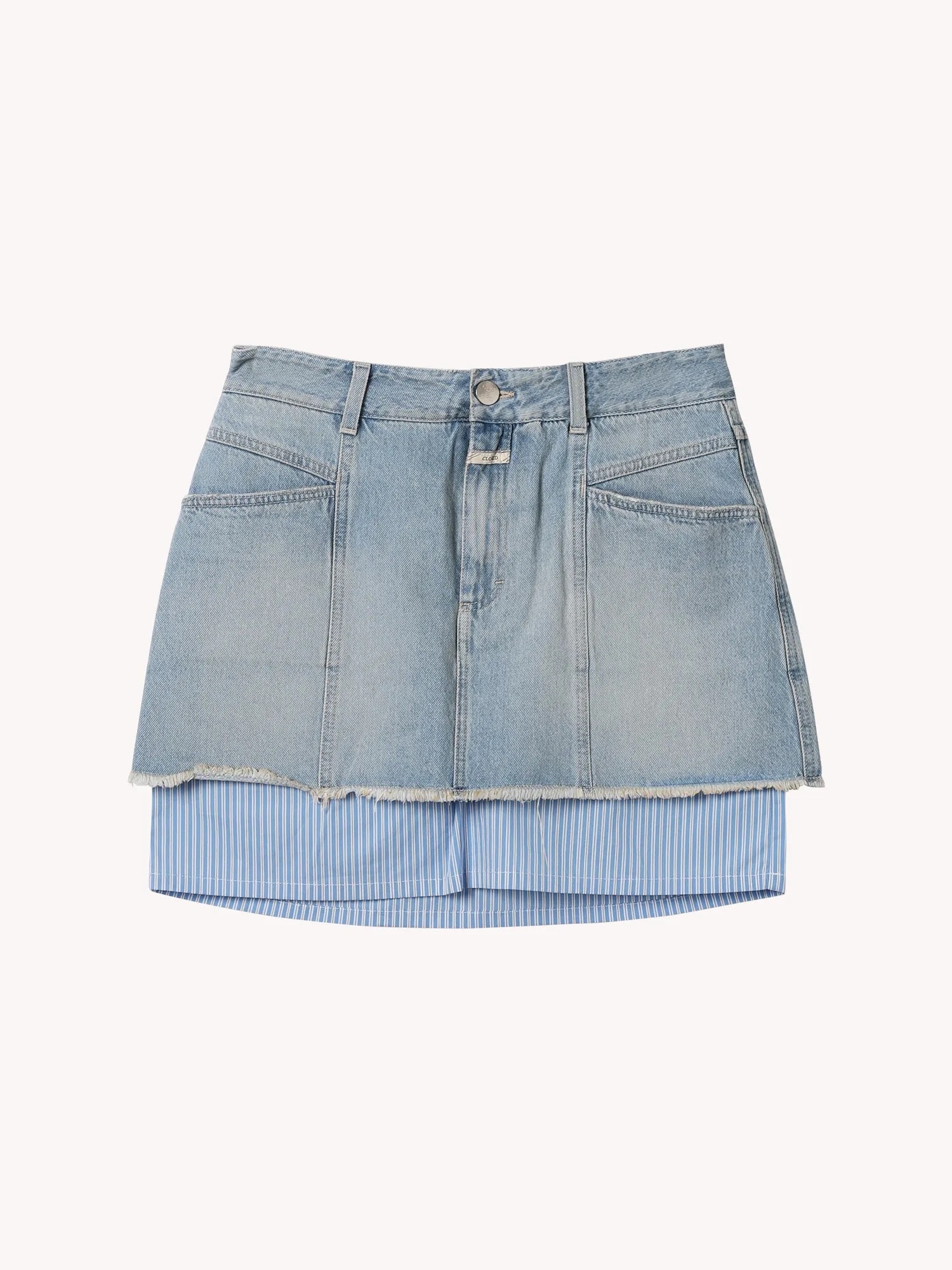 Denim & Poplin Mini Skirt