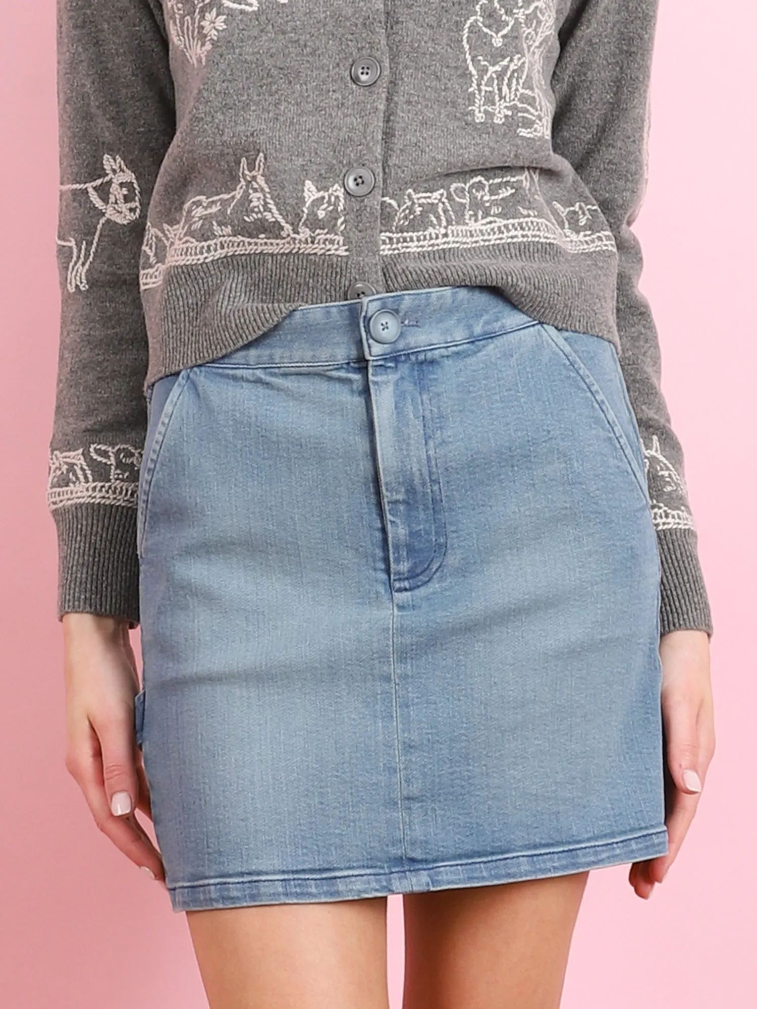 Denim Carpenter Mini Skirt