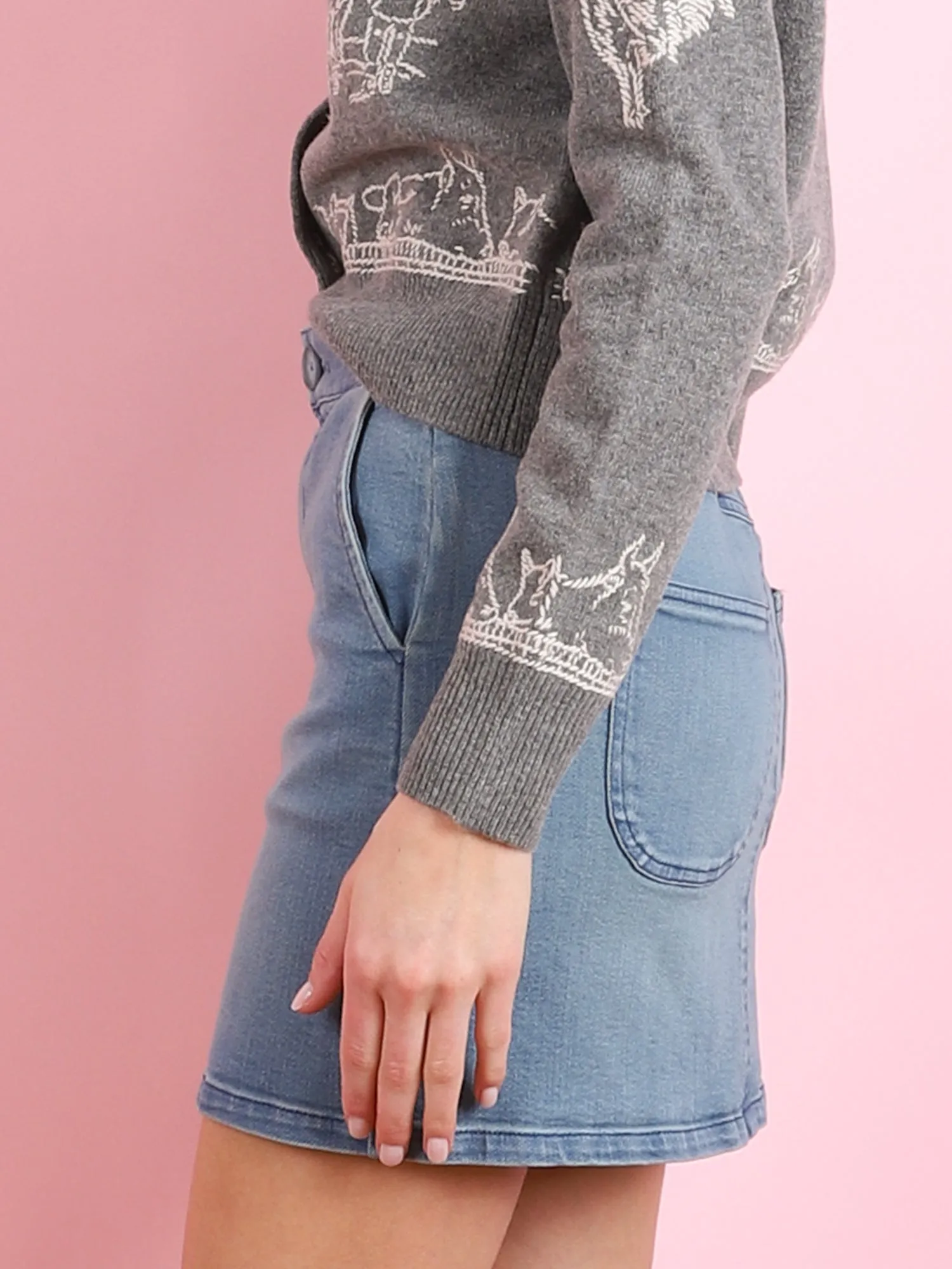 Denim Carpenter Mini Skirt