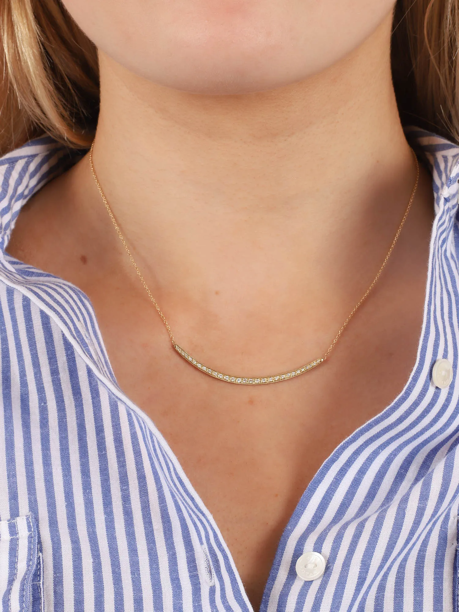 Diamond Bar Necklace