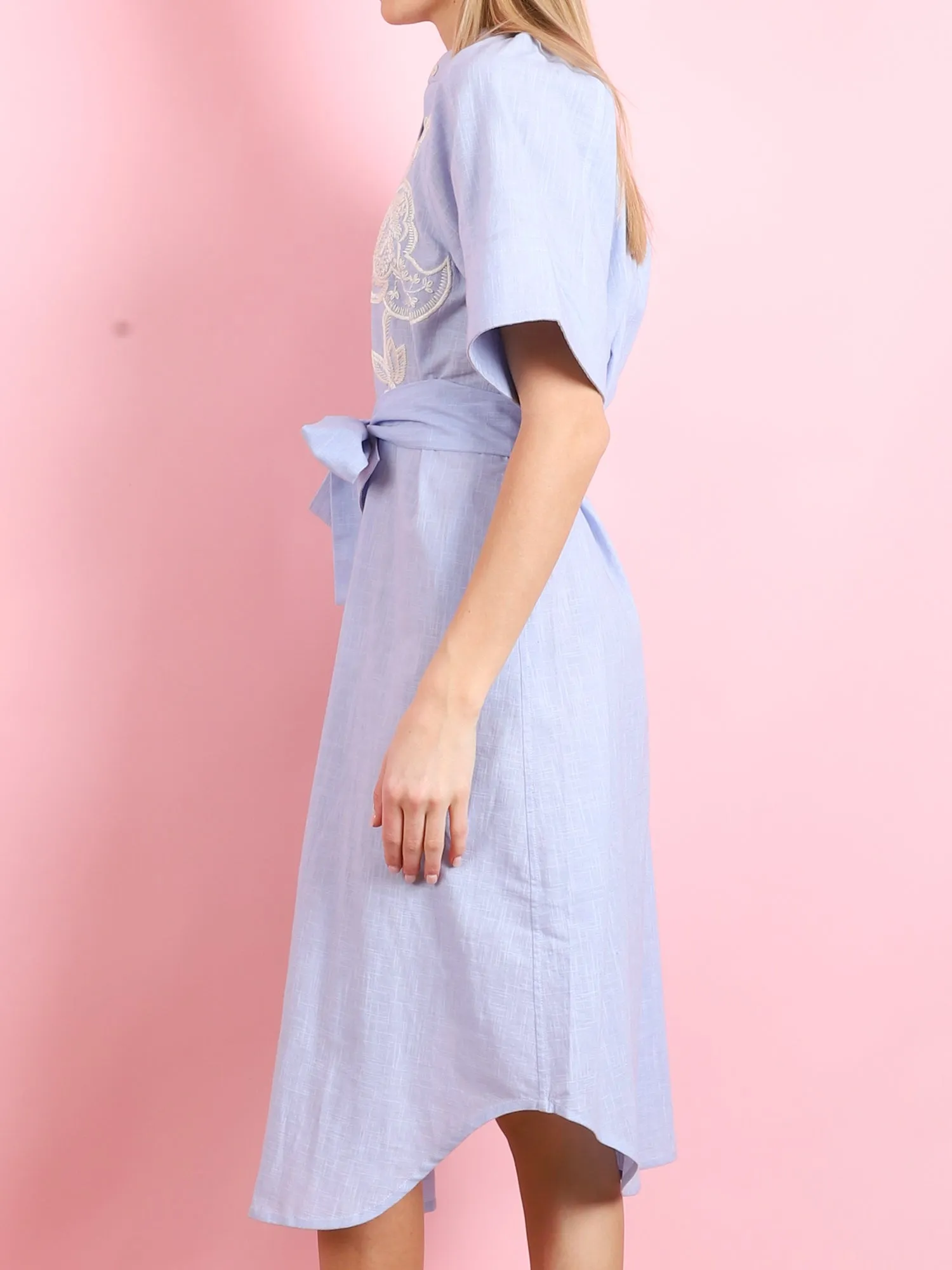DINA EMBROIDERED DAY DRESS
