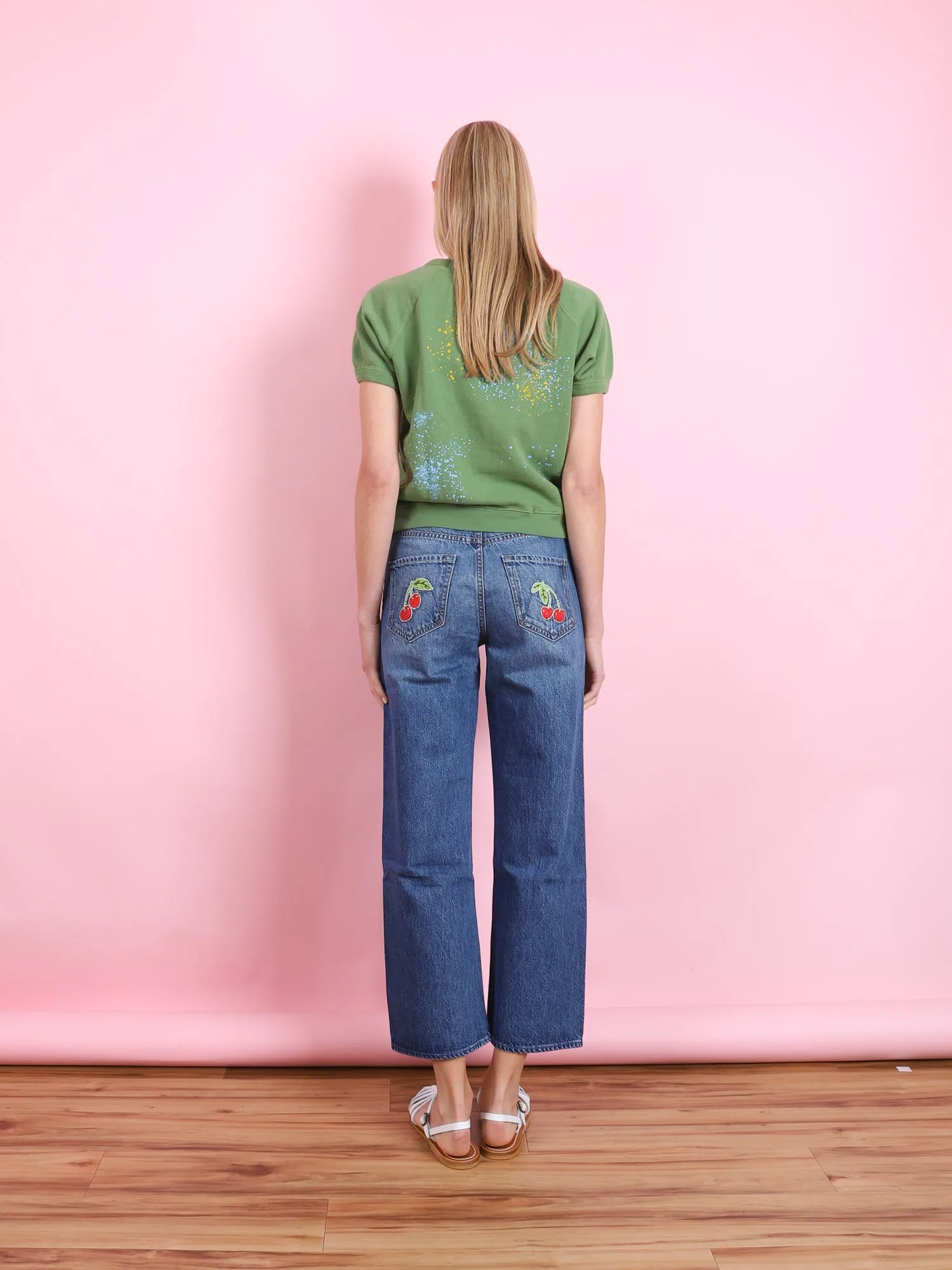 DODGER ANKLE JEAN IN GREEN THUMB