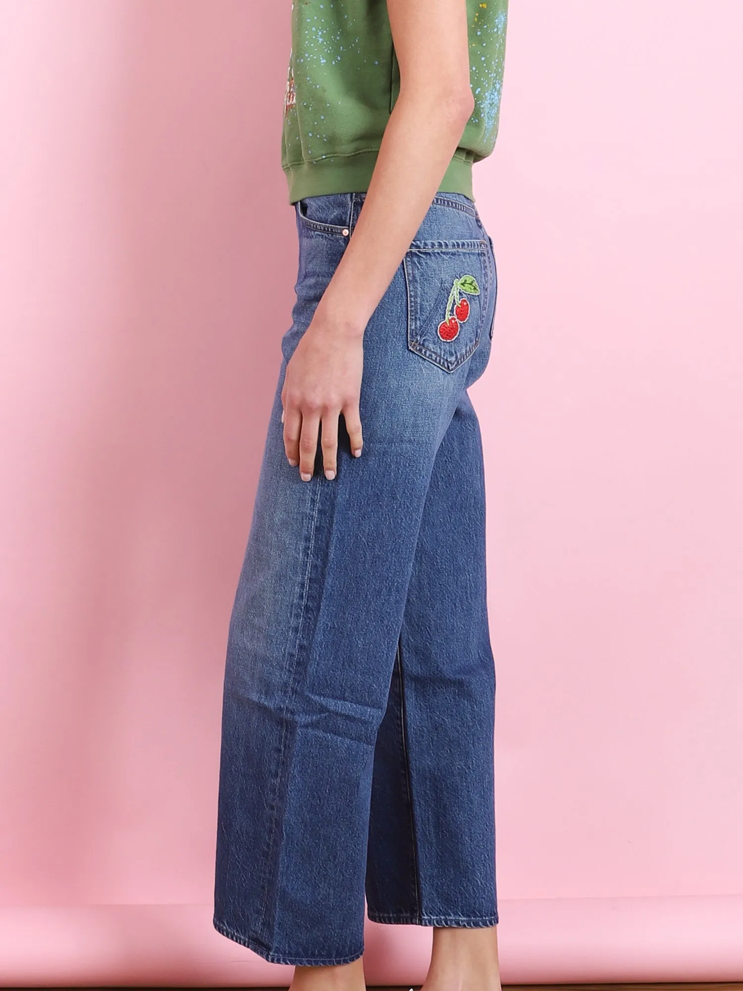 DODGER ANKLE JEAN IN GREEN THUMB