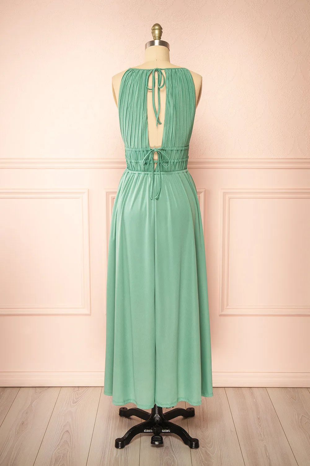 Dovie Mint | Midi Dress w/ Pleated Bodice