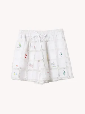 ELASTICATED SHORT WITH CROCHET GRID