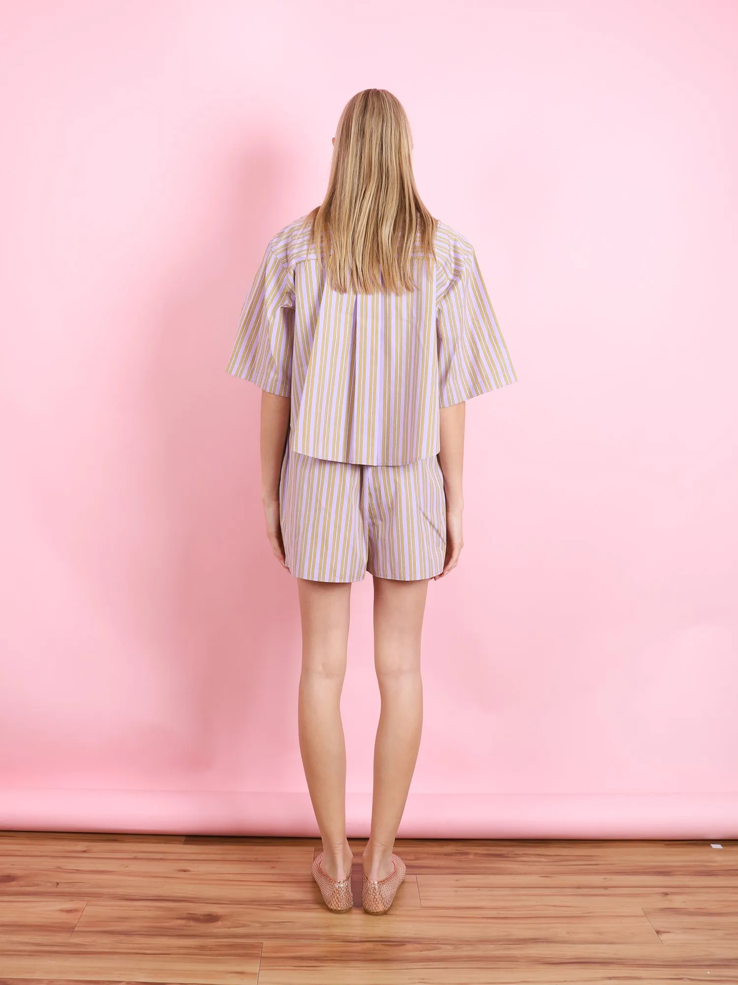 EMBROIDRED PINSTRIPE POPLIN BOXER