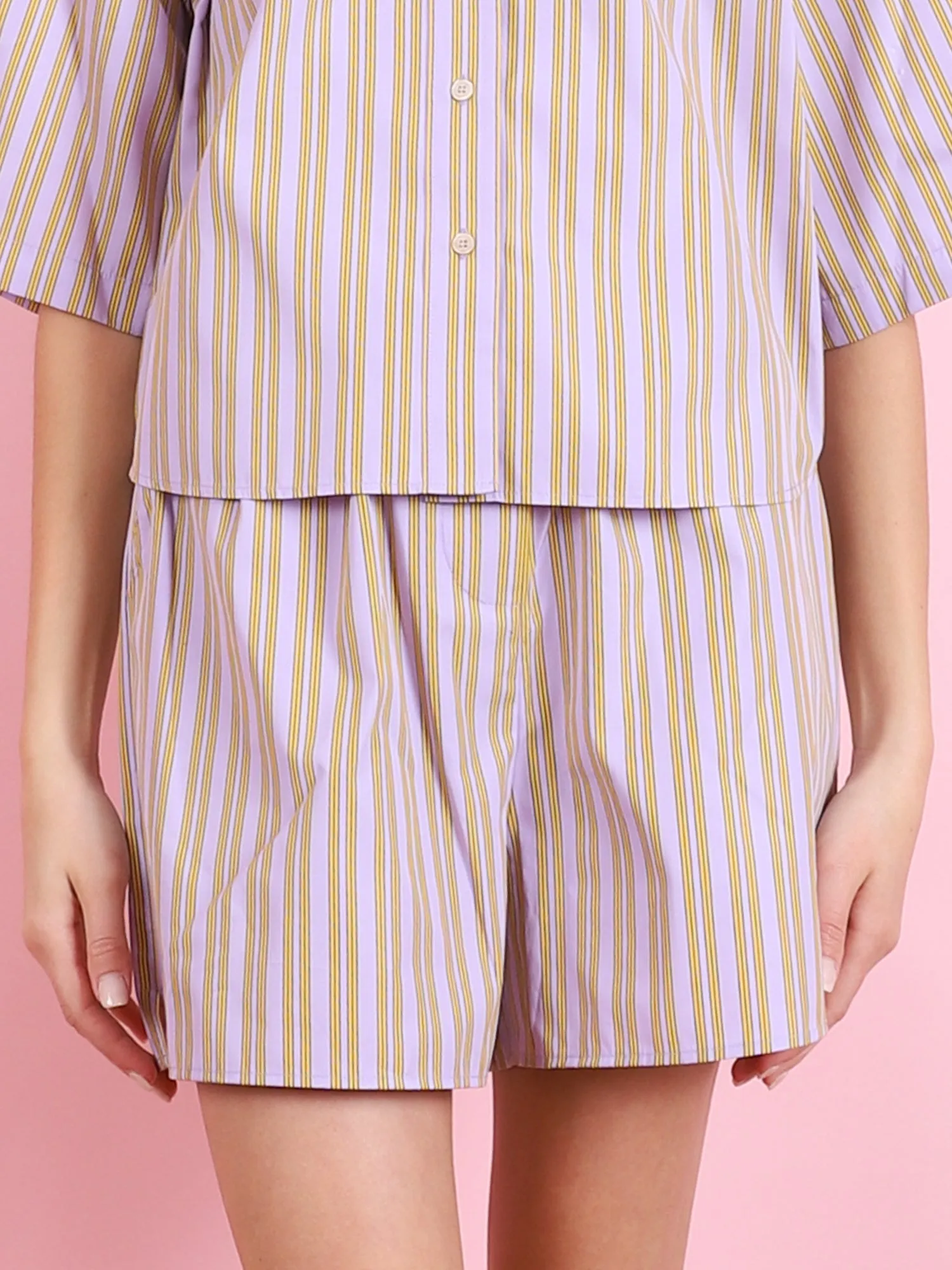 EMBROIDRED PINSTRIPE POPLIN BOXER