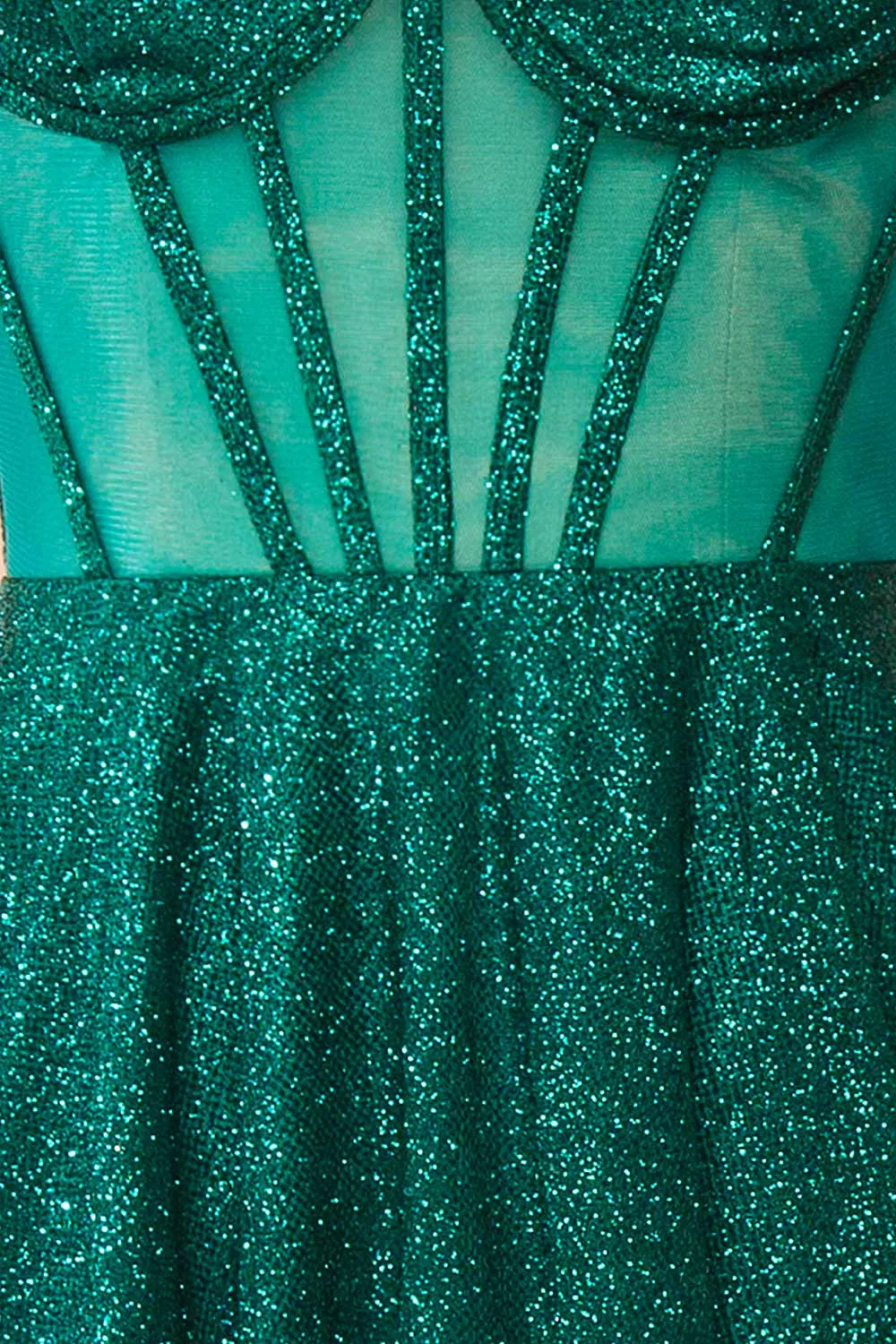 Euphea Green | Glitter Strapless Corset Dress