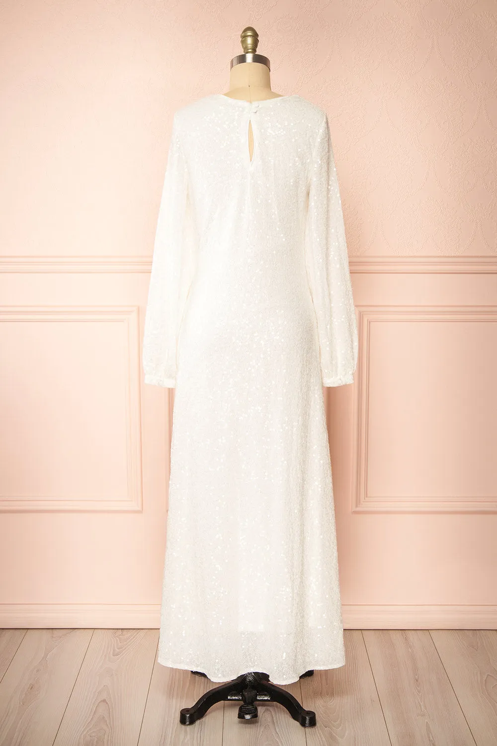 Fairlie | White Maxi Dress w/ Sequins