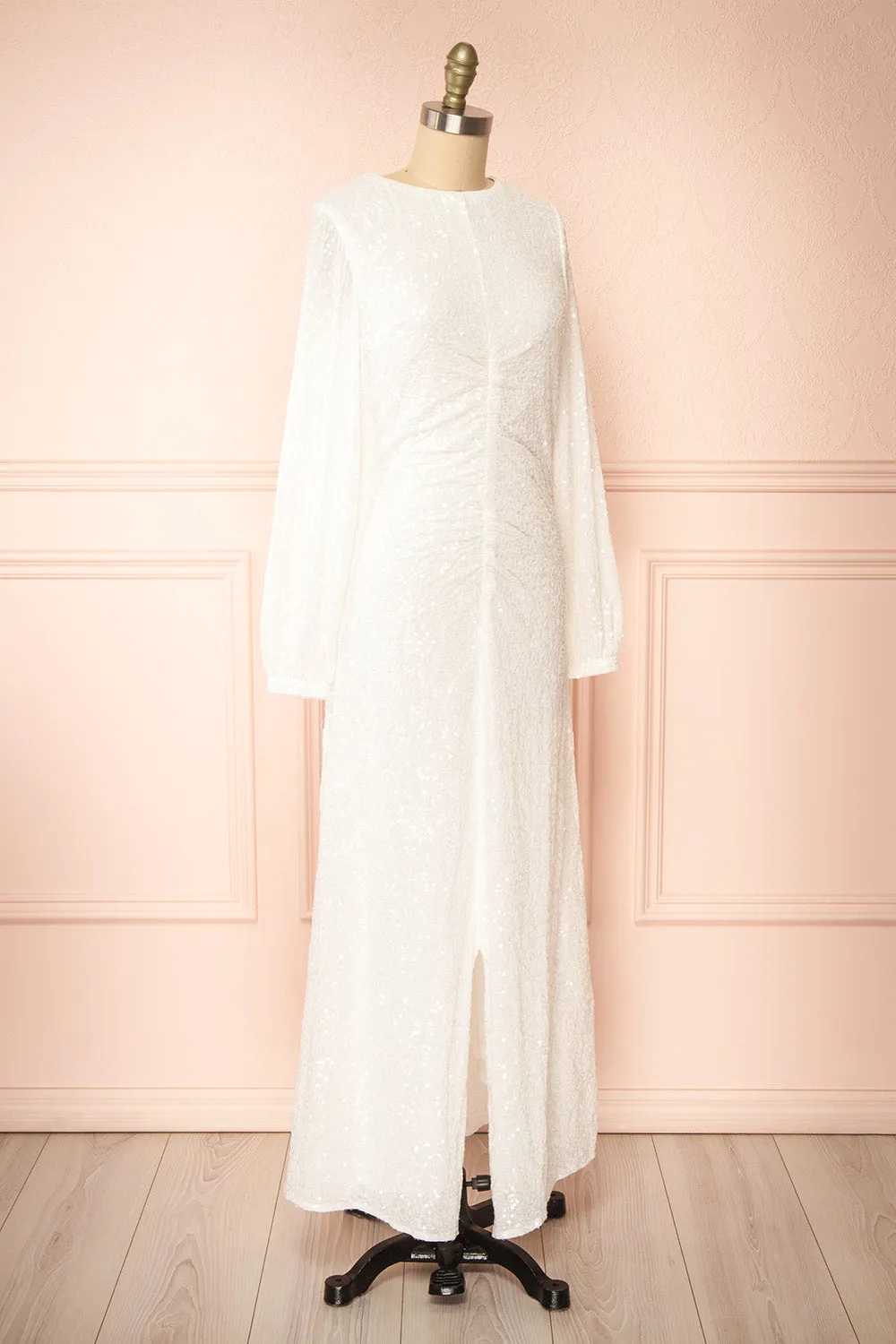 Fairlie | White Maxi Dress w/ Sequins